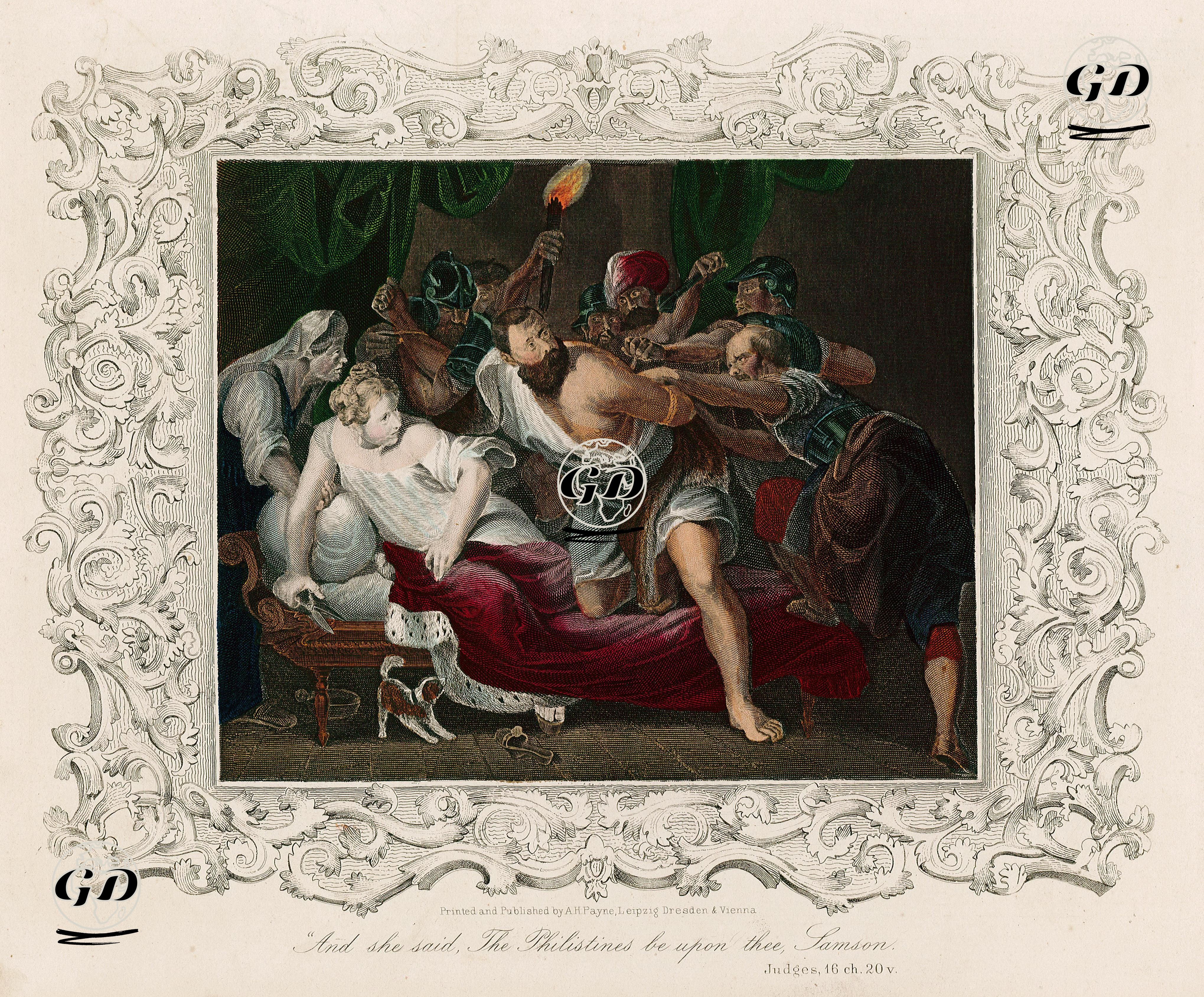 And He Said, The Philistines Be Upon Thee, Samson, Judges, 16 Ch. 20 V. -  - 1850's