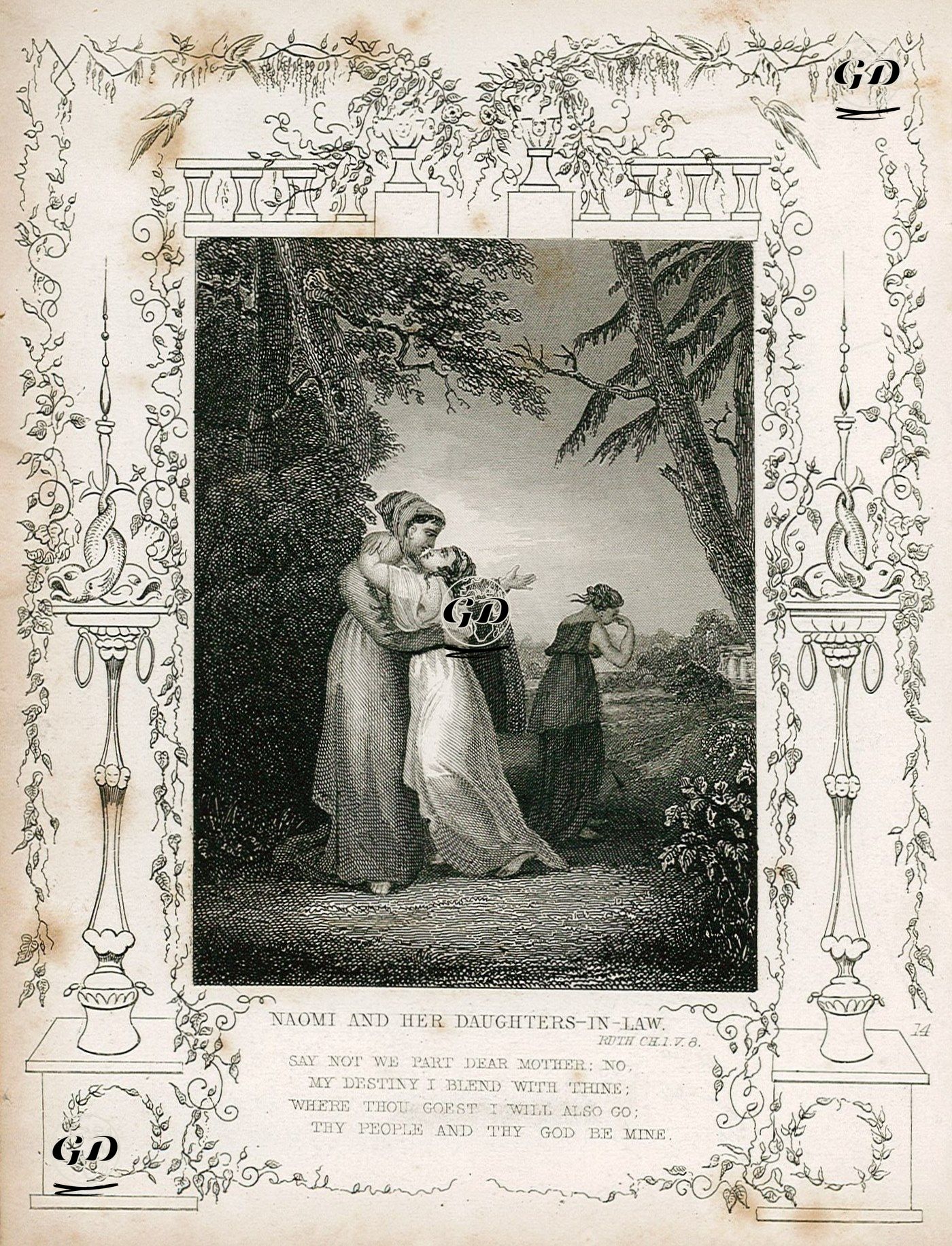 Naomi ve Gelinleri, Ruth, Chapter (Bölüm) 1. Verse (Ayet) 8. -  - 1830's