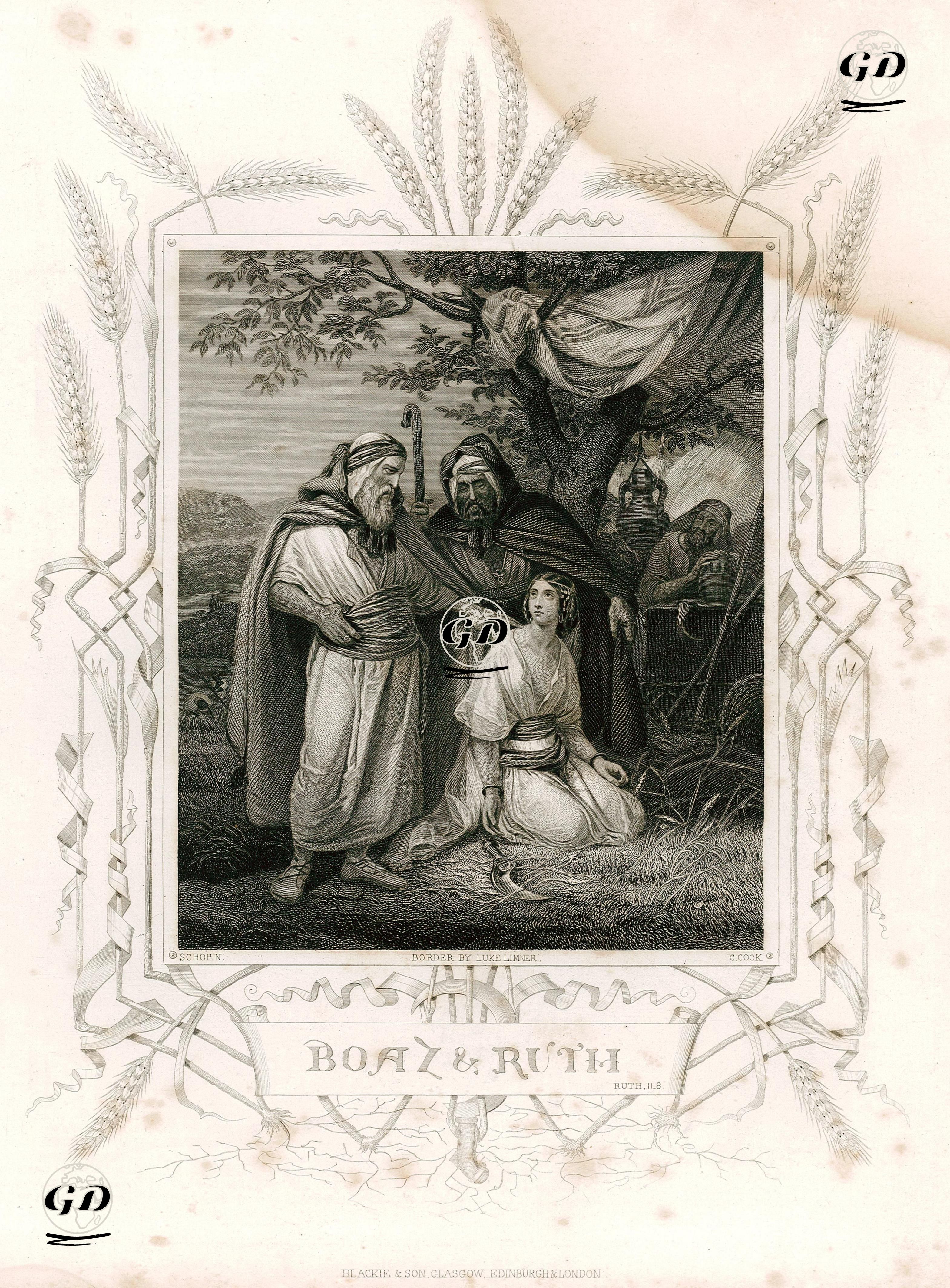 Boaz ve Ruth, Ruth, Chapter (Bölüm) II. Verse (Ayet) 8. - Henri Frederic Schopin(1804-1880)-Luke Limner (1822-1912) - 1864