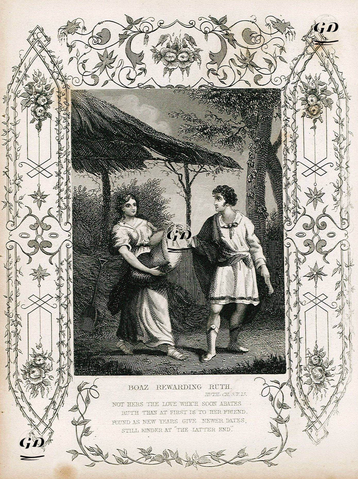 Boaz'ın Ruth'u Ödüllendirmesi, Ruth, Chapter (Bölüm) 3. Verse (Ayet) 15. -  - 1830's