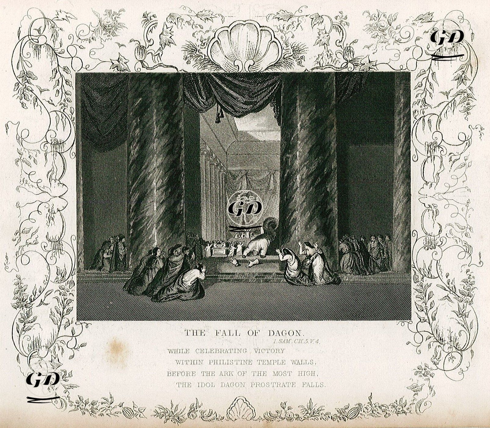 Dagon Heykelinin Düşüp Kırılması, 1.Samuel, Chapter (Bölüm) 5. Verse (Ayet) 4. -  - 1830's
