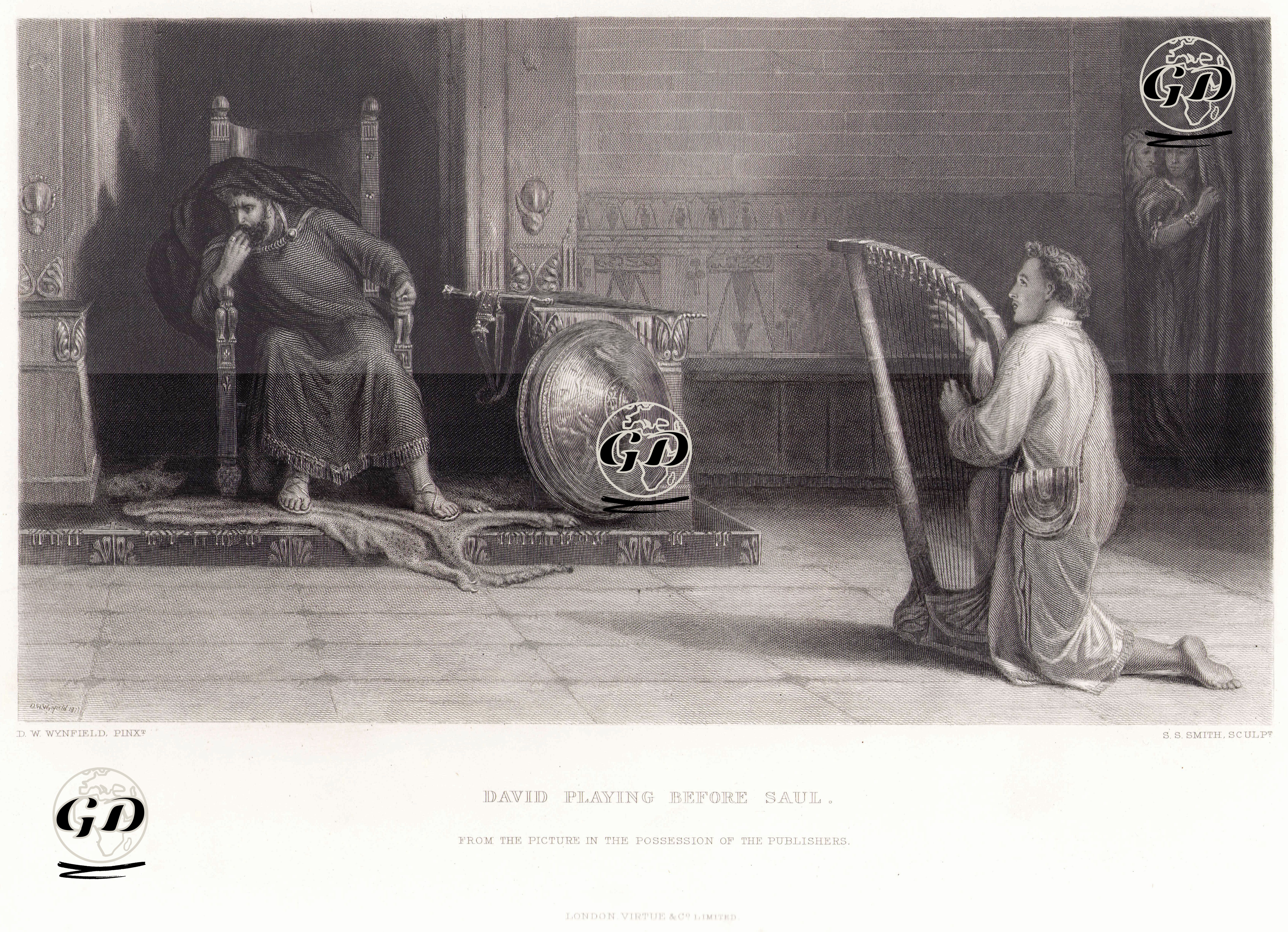 Hazreti Davud'un Şaul'a Lir Çalması - David Wilkie Wynfield (1837-1887 - 1880