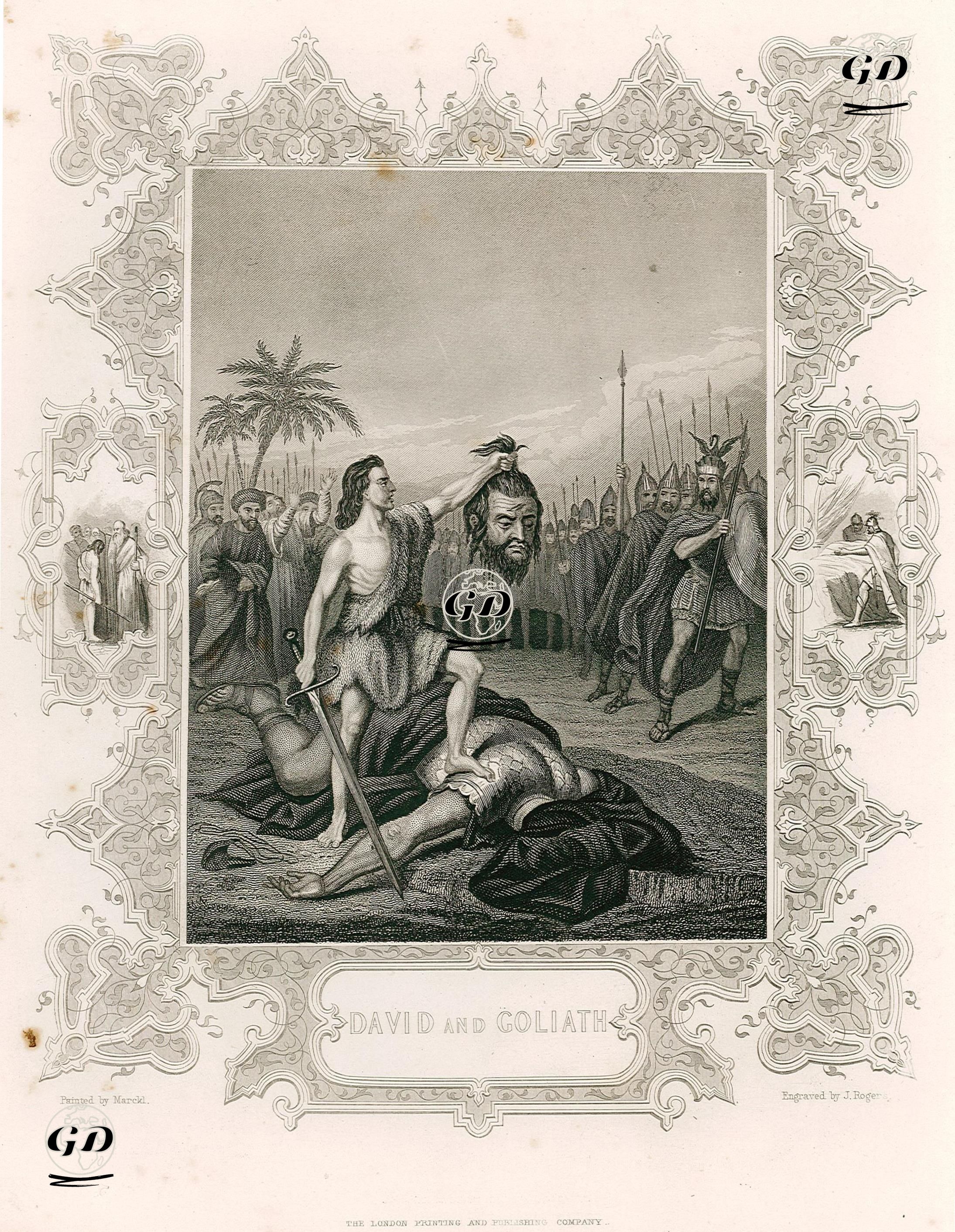David And Goliath - Marckl - 1830's