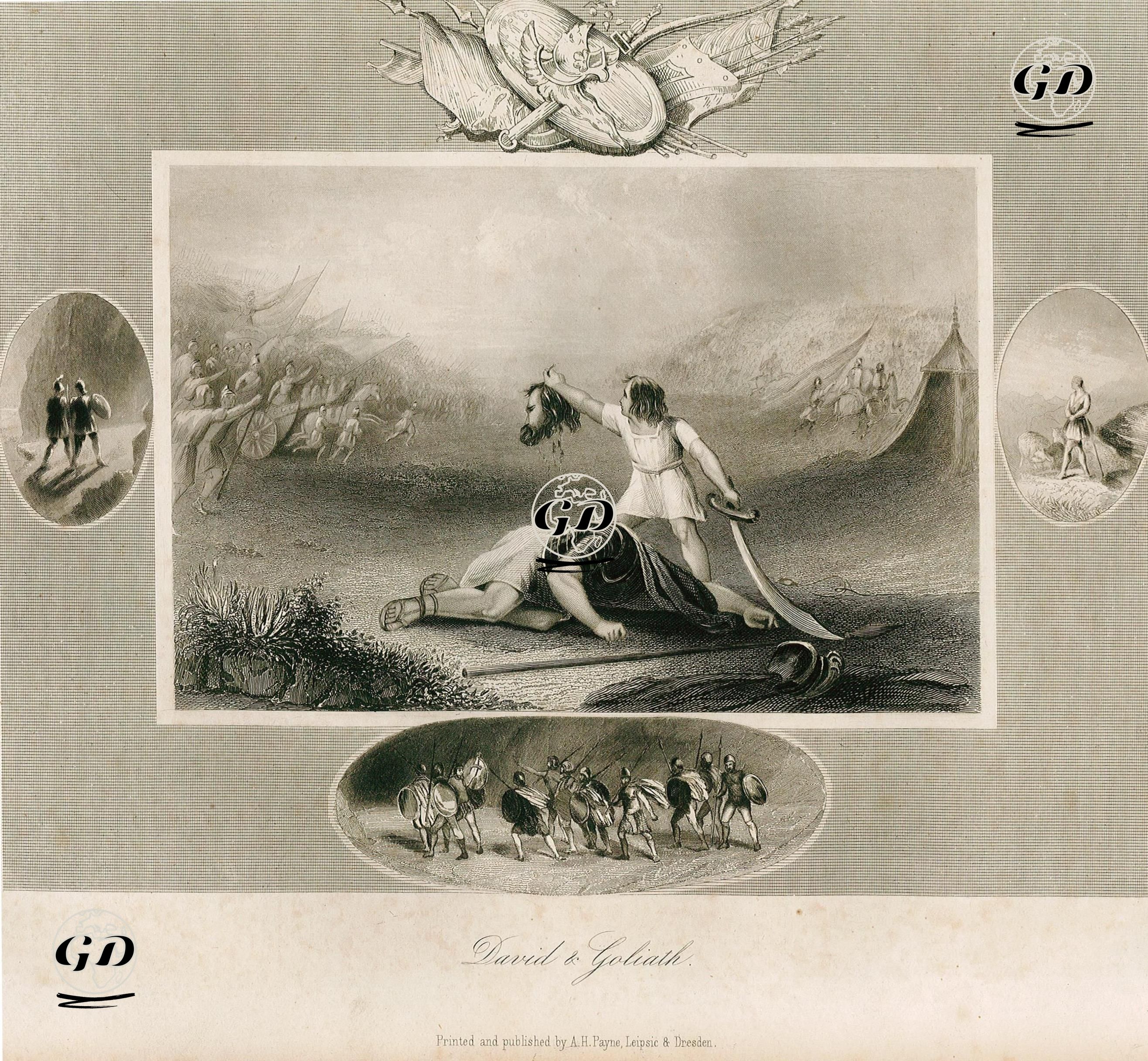 Hazreti Davud'un Golyatı (Calut) Öldürmesi -  - 1850's