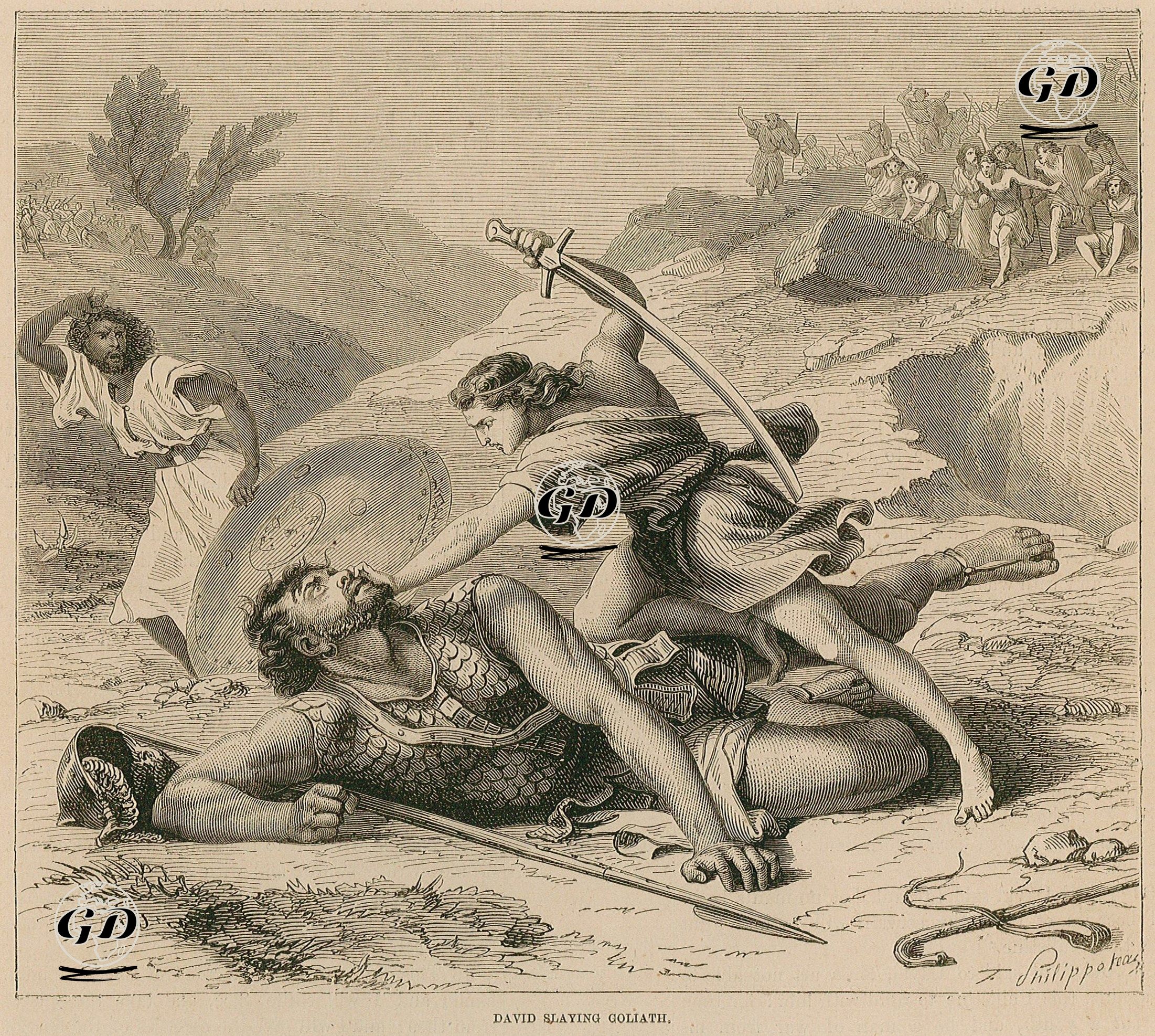 David Slaying Goliath -  - 1860's