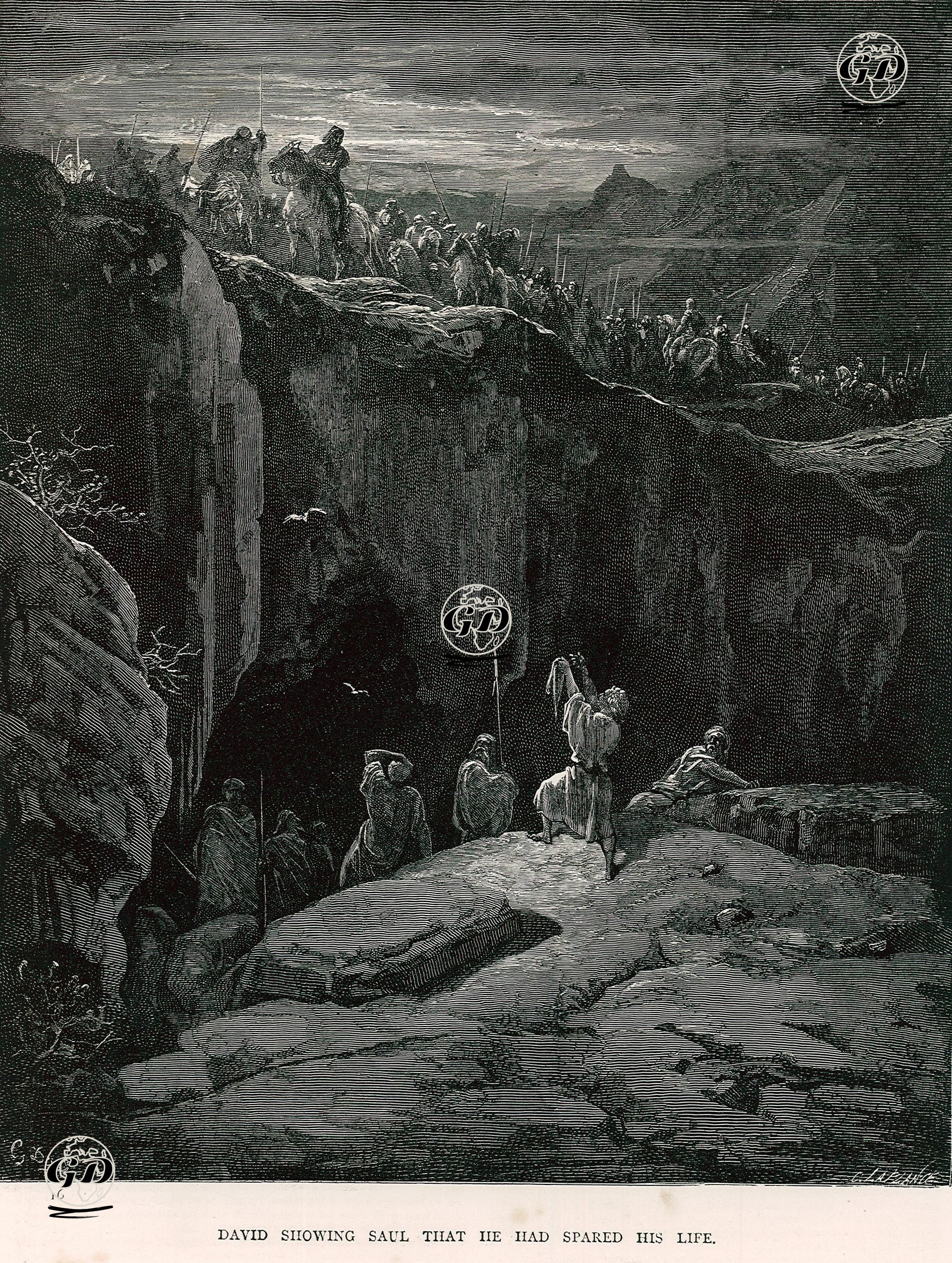 Hazreti Davud Şaul'a Onun Hayatını Kurtardığını Göstermesi - Gustave Dore (1832-1883) - 1860's