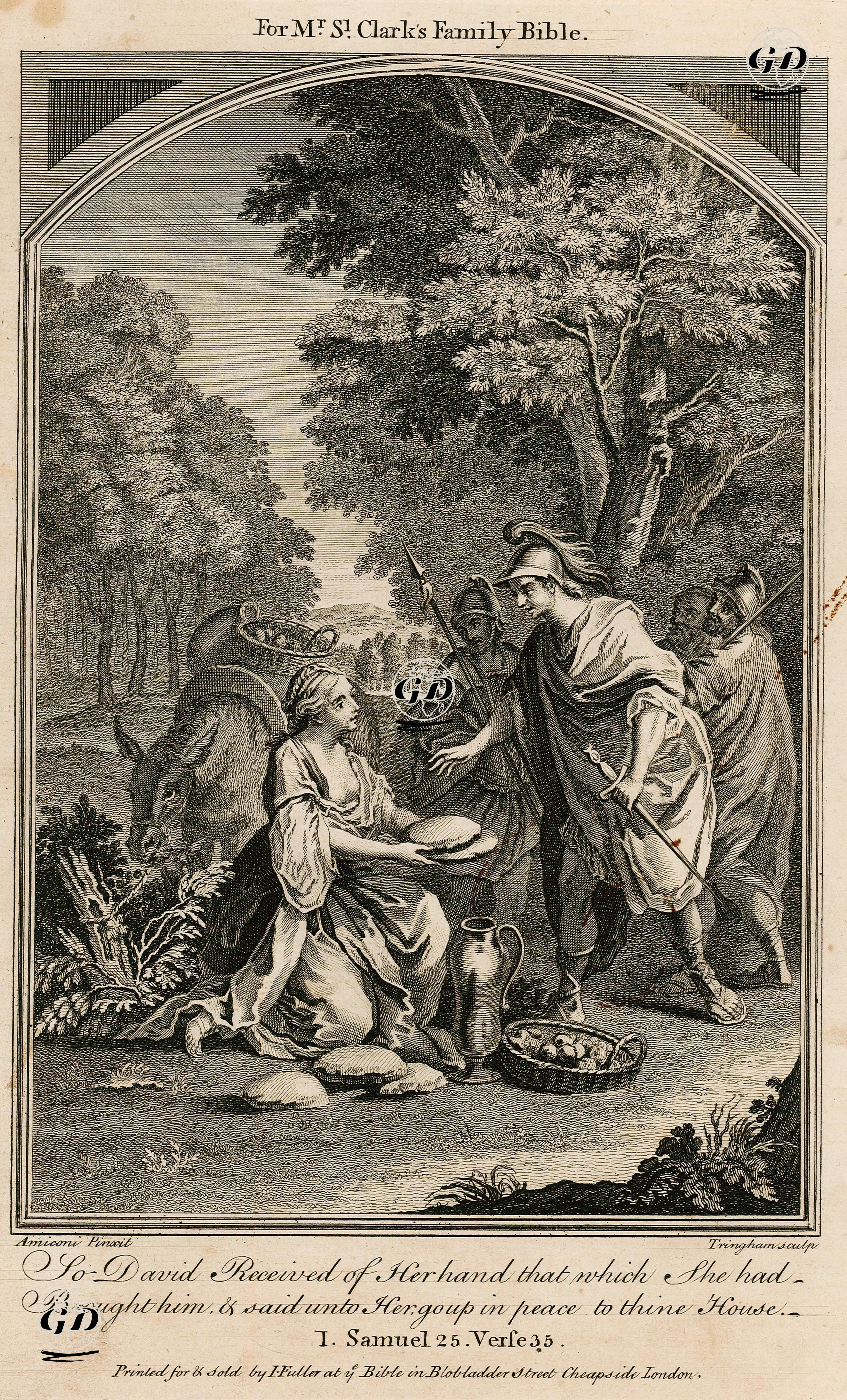 Hazreti Davud'tan Aviyagil'in Af Dileğini Kabul Etmesi ve Evine Göndermesi, 1.Samuel, Chapter (Bölüm) 25. Verse (Ayet) 35. - Jacopo(Giacomo) Amigoni (1682-1752) - 1750's