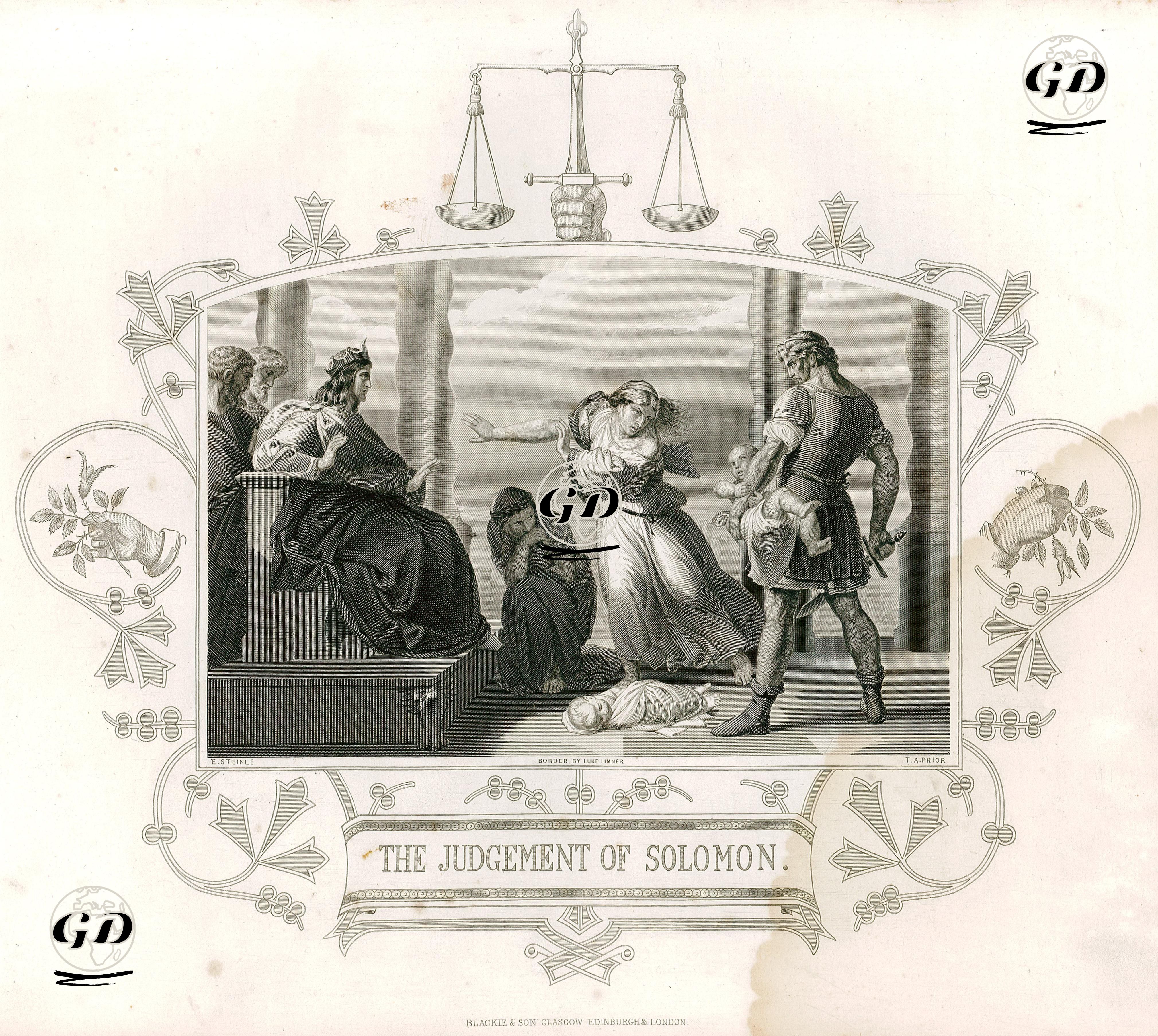 Çocuğu Paylaşamayan Annelere Hazreti Süleyman'ın Adaleti - Edward von Steinle (1810-1886)-Luke Limner (1822-1912) - 1864