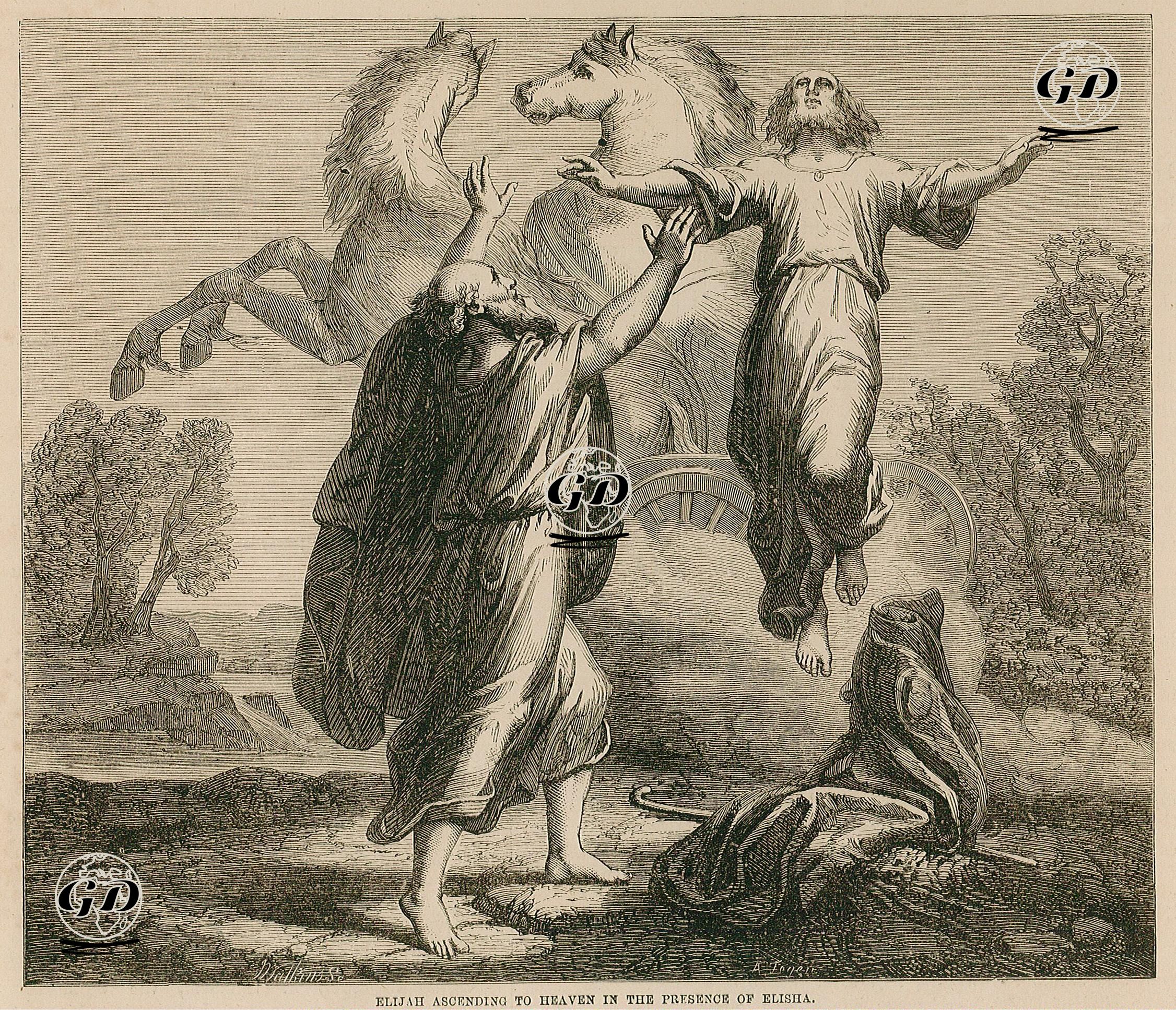 Elijah Ascending to Heaven in The Presence Of Elisha -  - 1860's