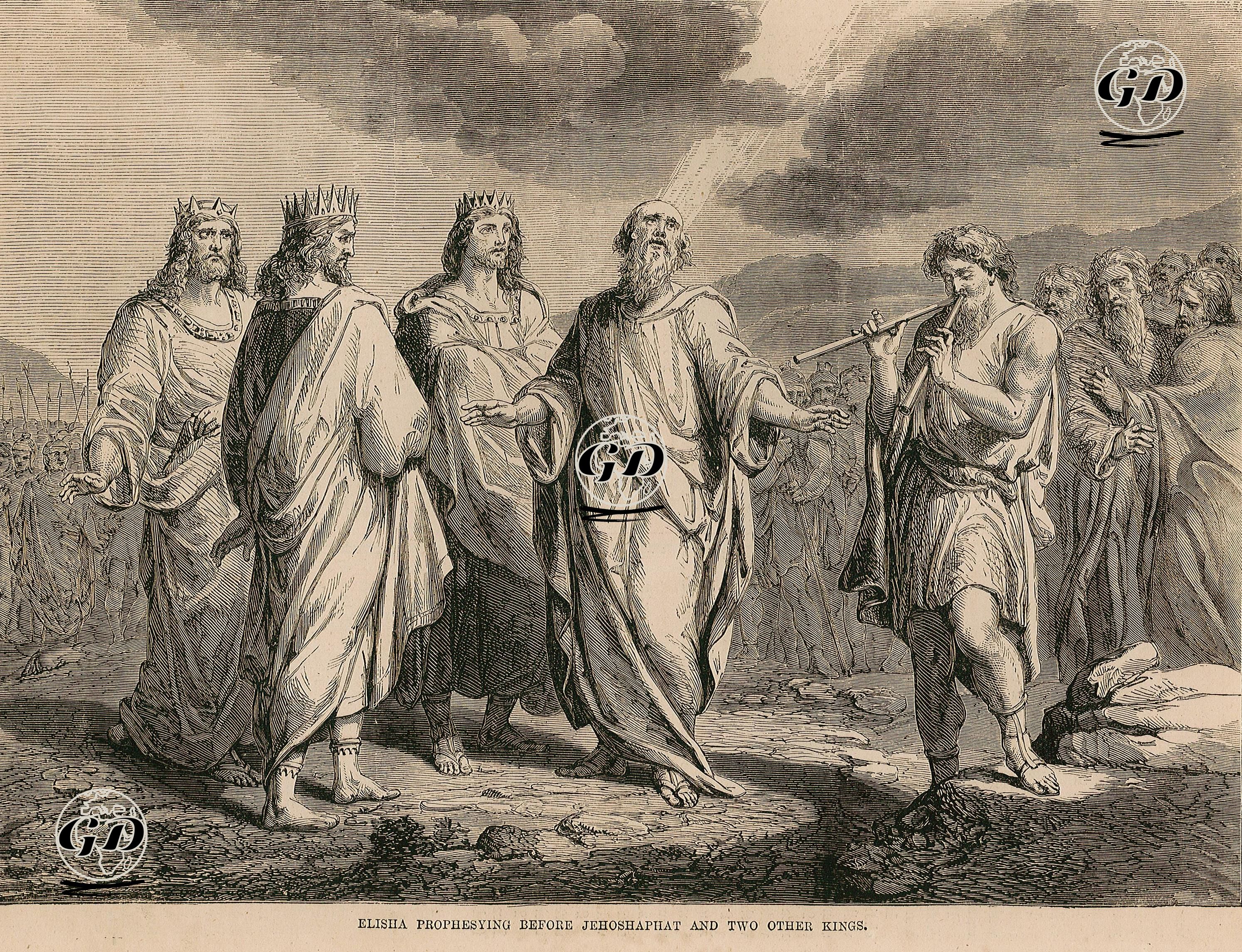 Hazreti Elyeşa'nın Yahuda Kralı Yehoşafata ve Diğer İki Krala Gelecekten Haber Vermesi -  - 1860's