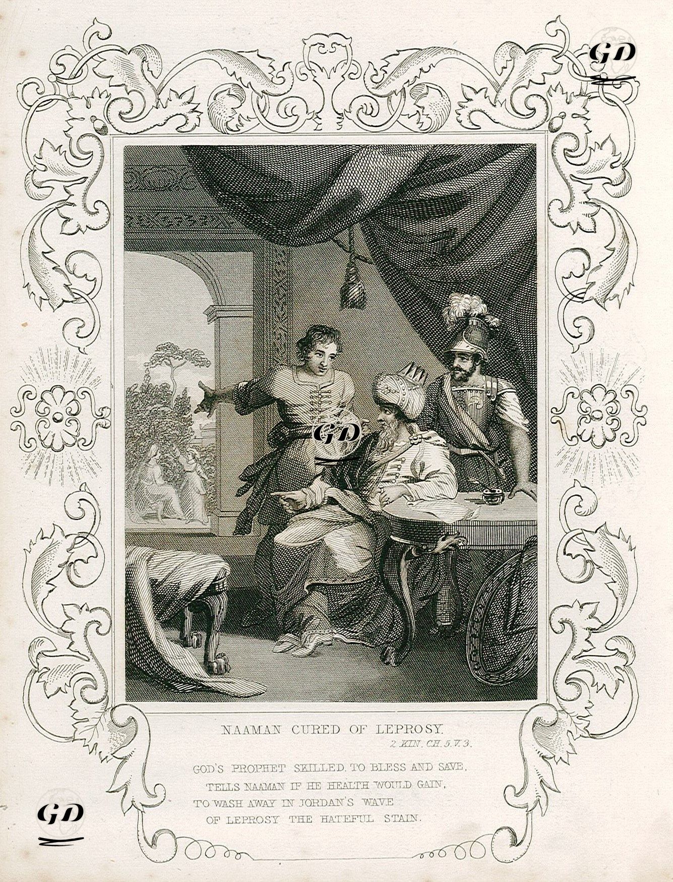 Naaman'ın Cüzzam Hastalığının Tedavisi, II.Kings (Krallar), Chapter (Bölüm) 5. Verse (Ayet) 3. -  - 1830's