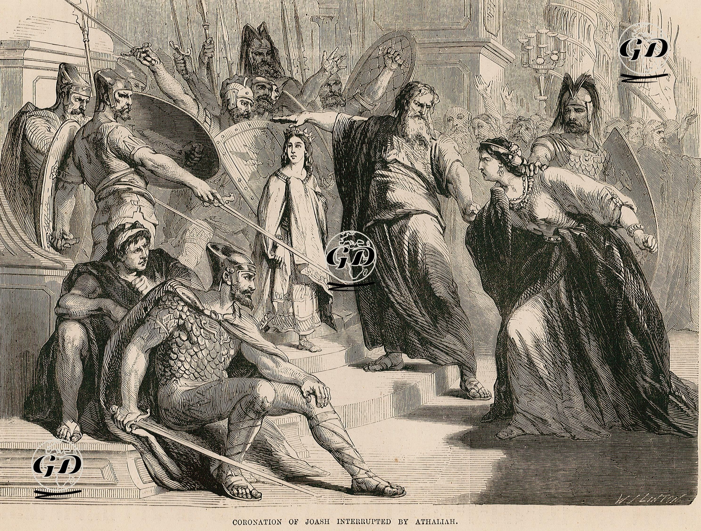 Coronation Of Joash Interrupted By Athaliah -  - 1860's