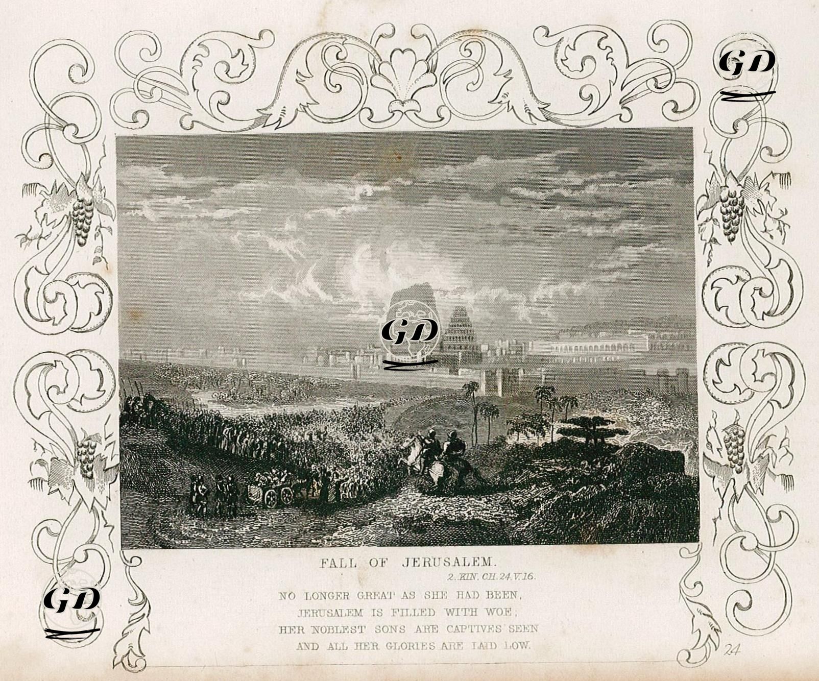 Kudüs'ün Ele Geçirilmesi,  II.Kings (Krallar), Chapter (Bölüm) 24. Verse (Ayet) 16. -  - 1830's