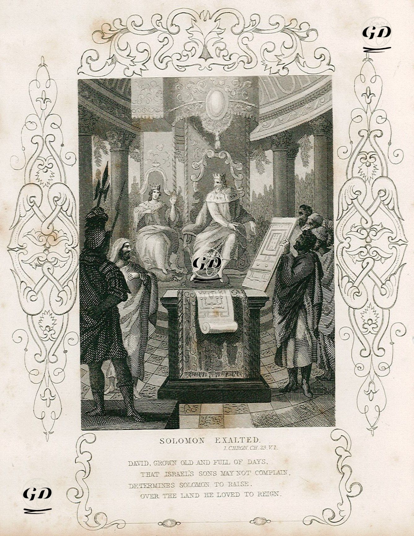 Hazreti Süleyman'ın İsrail Kralı Olması, 1. Chron. (Tarihler), Chapter (Bölüm) 23. Verse (Ayet) 1. -  - 1830's