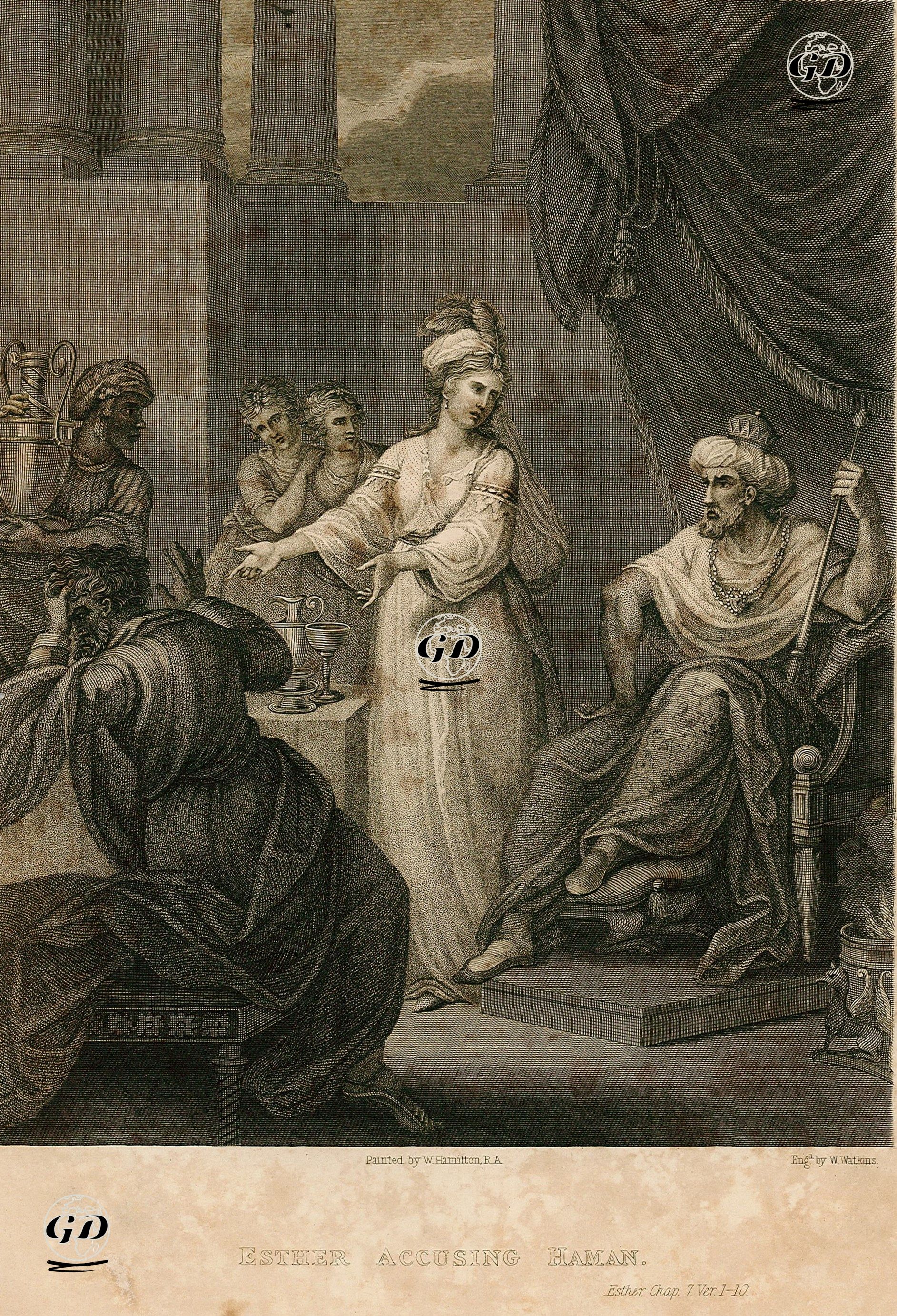 Esther Accusing Haman, Esther Chap. 7. Ver. 1-10 - William Hamilton (1751-1801) - 1835