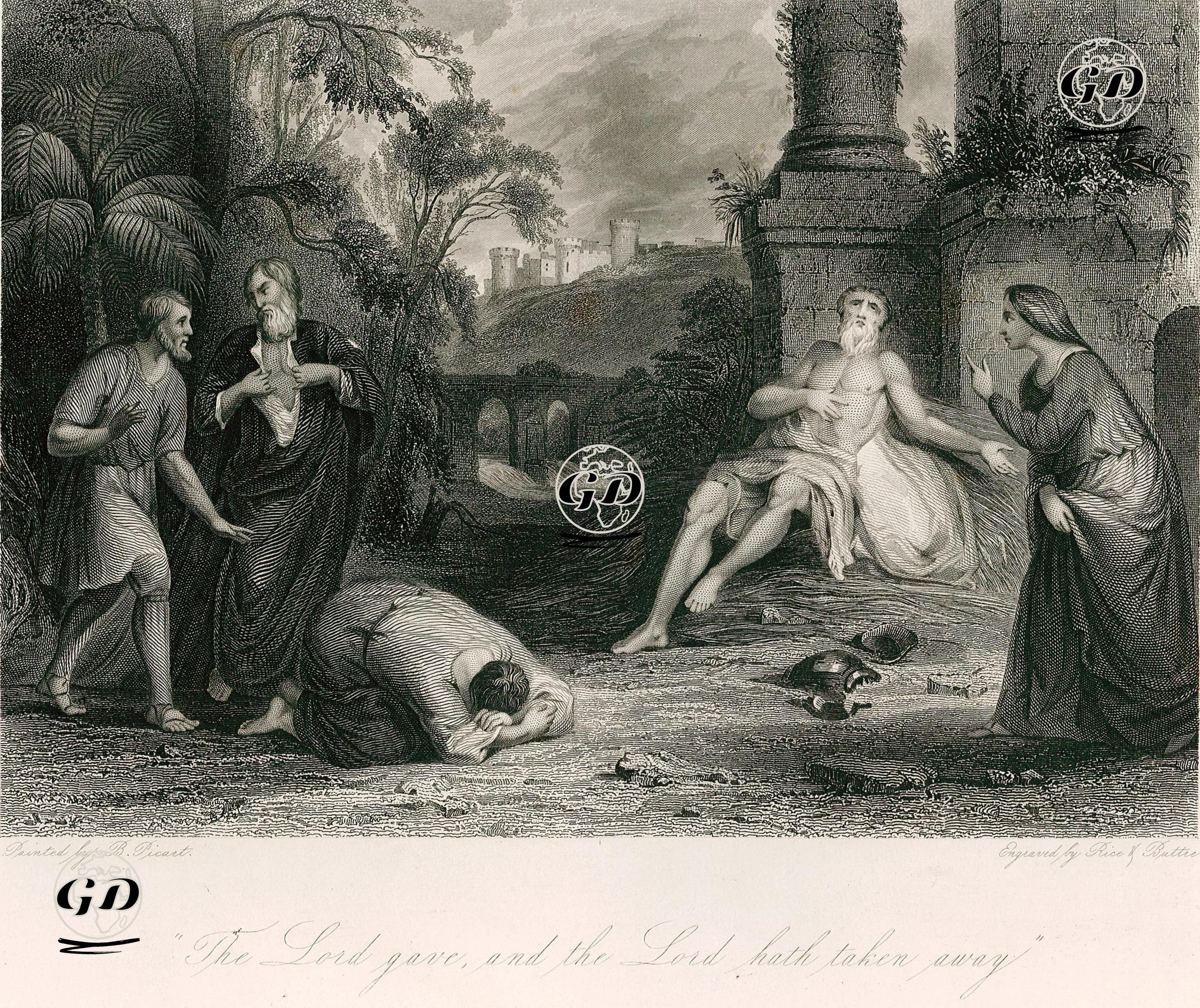 Hazreti Eyüb'ün Tanrının Verdiğini Tanrının Alacağını Söylemesi - Bernard Picart (1673-1733) - 1850's