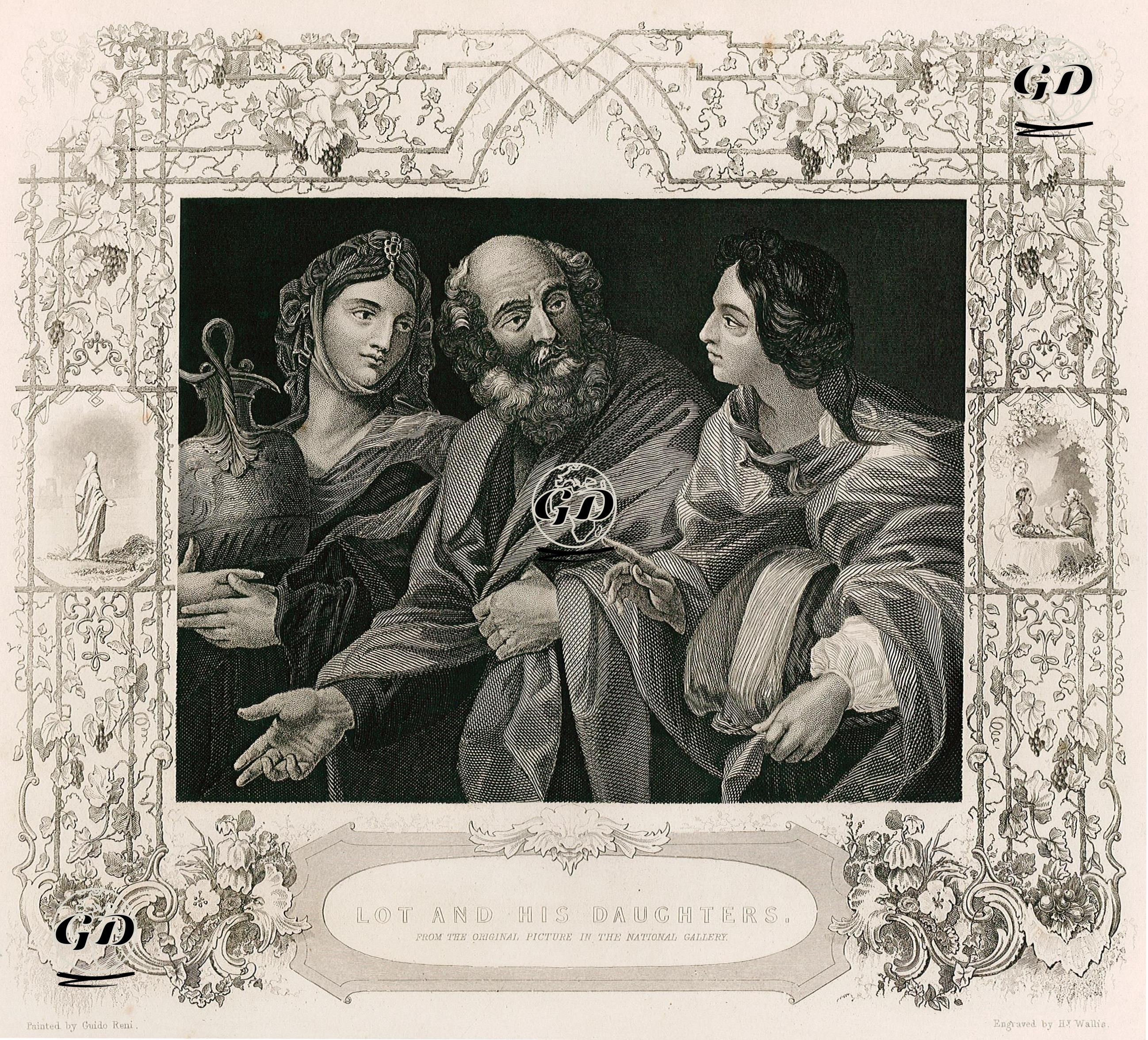 Hazreti Lut ve Kızları, Genesis (Diriliş), Chapter (Bölüm) XIX.  - Guido Reni (1575-1642) - 1830's