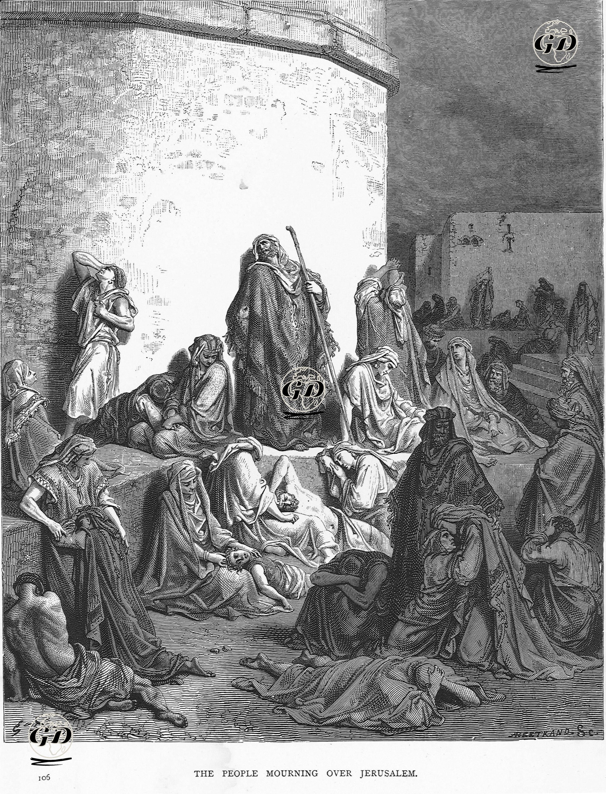 The People Mourning Over Jerusalem - Gustave Dore (1832-1883) - 1860's