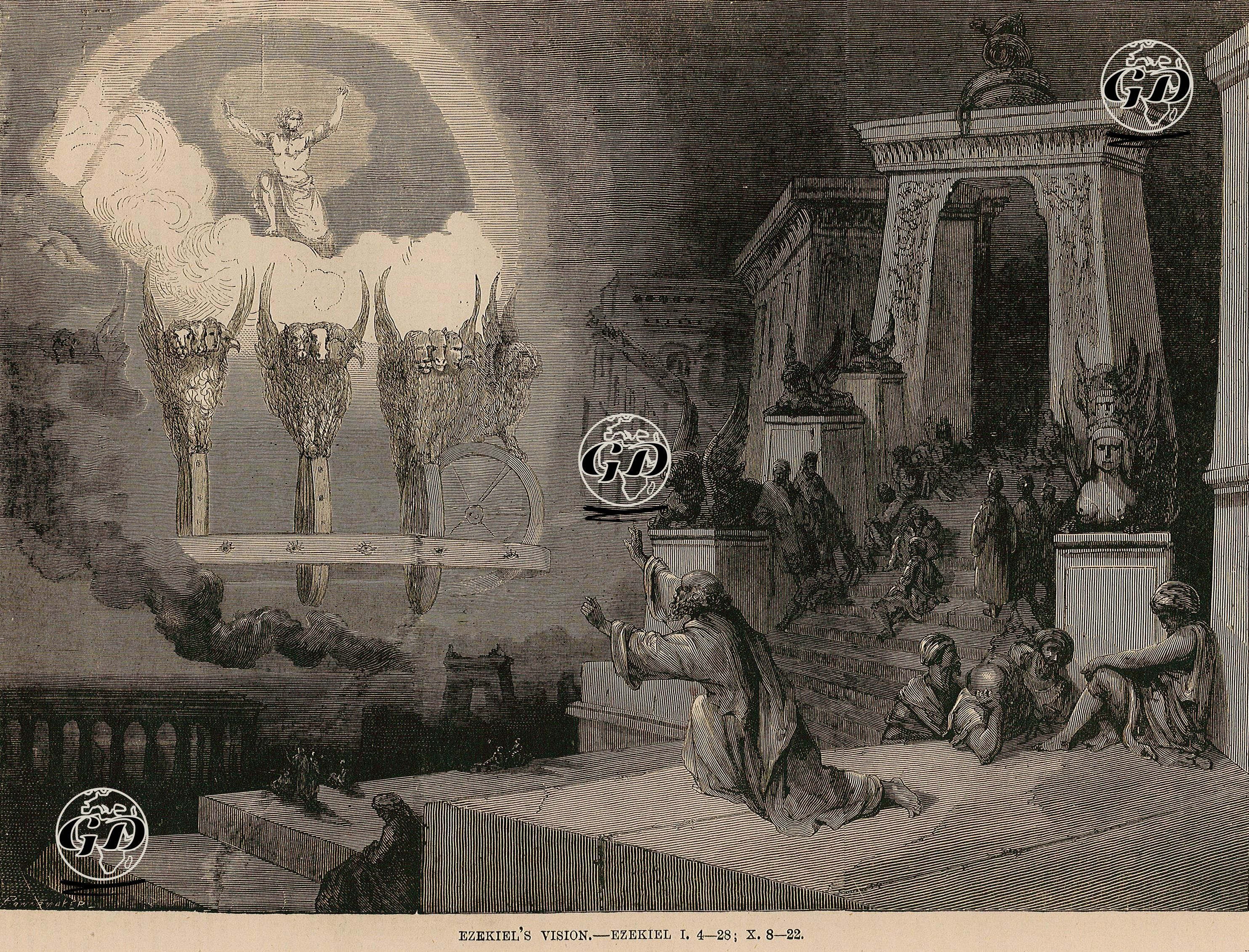 Hezekiel'in Düşü, Ezekiel 1. 4-28, 10. 8-22. -  - 1860's