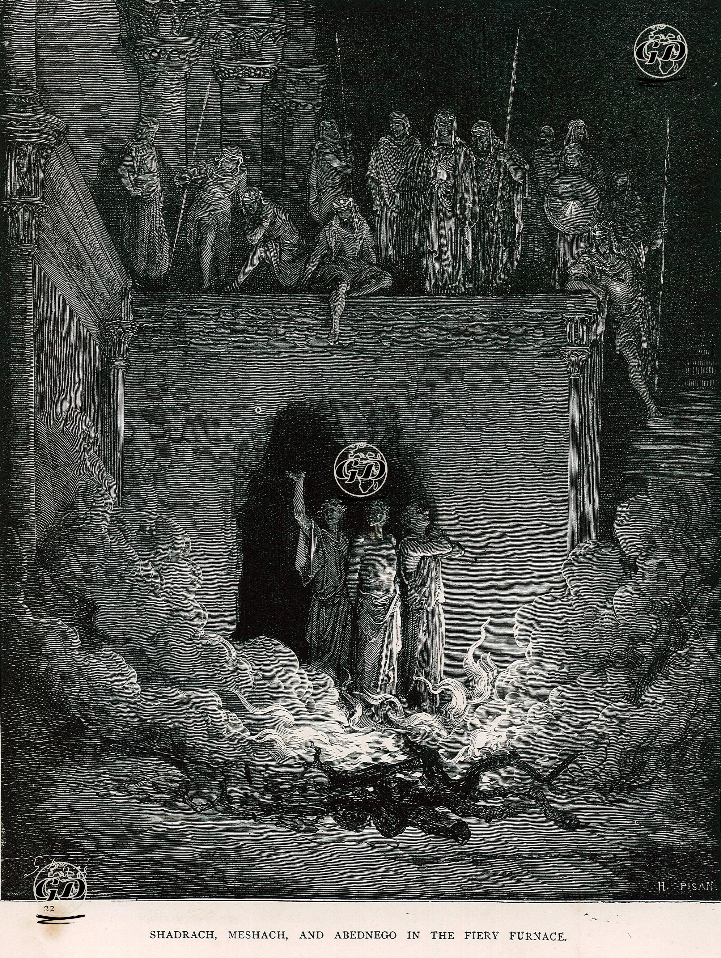 Şadrak, Meşak Ve Abednego'nun Yanmaları İçin Fırına Atılması - Gustave Dore (1832-1883) - 1860's