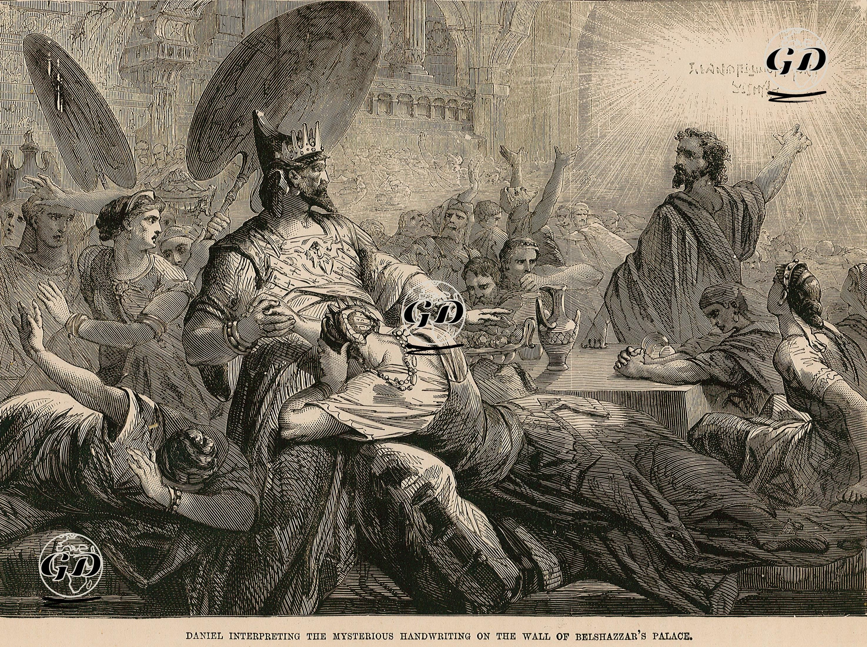Hazreti Danyal'ın Kral Belşassar'ın Sarayının Duvarındaki Yazının Anlamını Açıklaması -  - 1860's