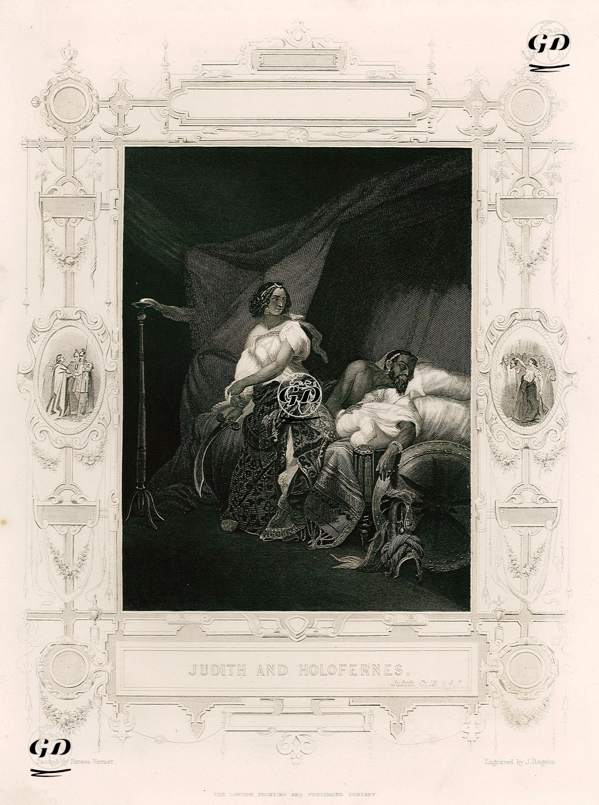 Judith And Holofernes, Judith, Ch. 13. V. 4-7. - Horace Vernet (1789-1863) - 1850's