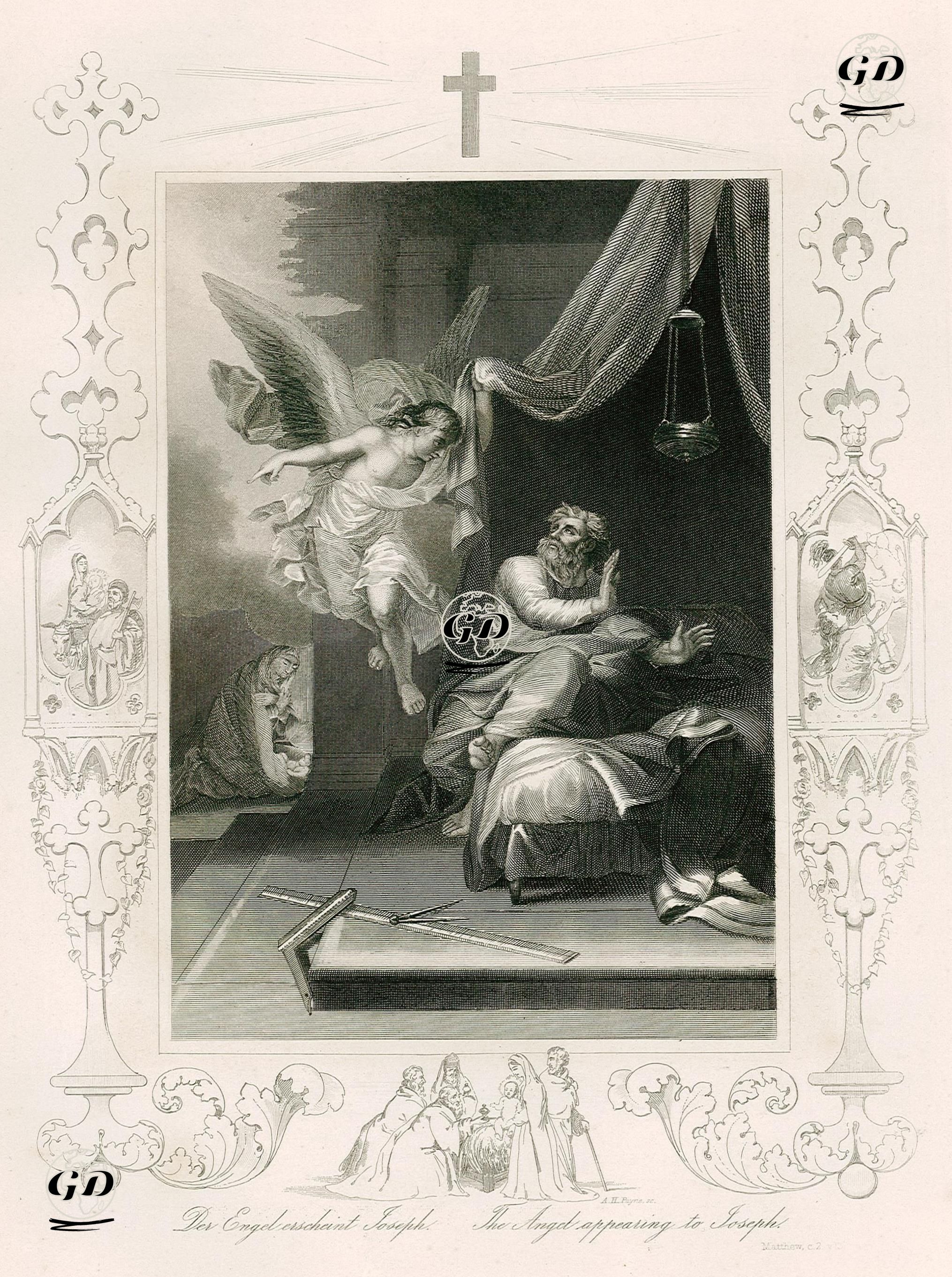 Hazreti Meryem ve Hazreti İsa'nın Mısır'a Kaçırılmasının Hazreti Yusuf'a İletilmesi, Matthew (Matta), Chapter (Bölüm) II. Verse (Ayet) 13. -  - 1850's