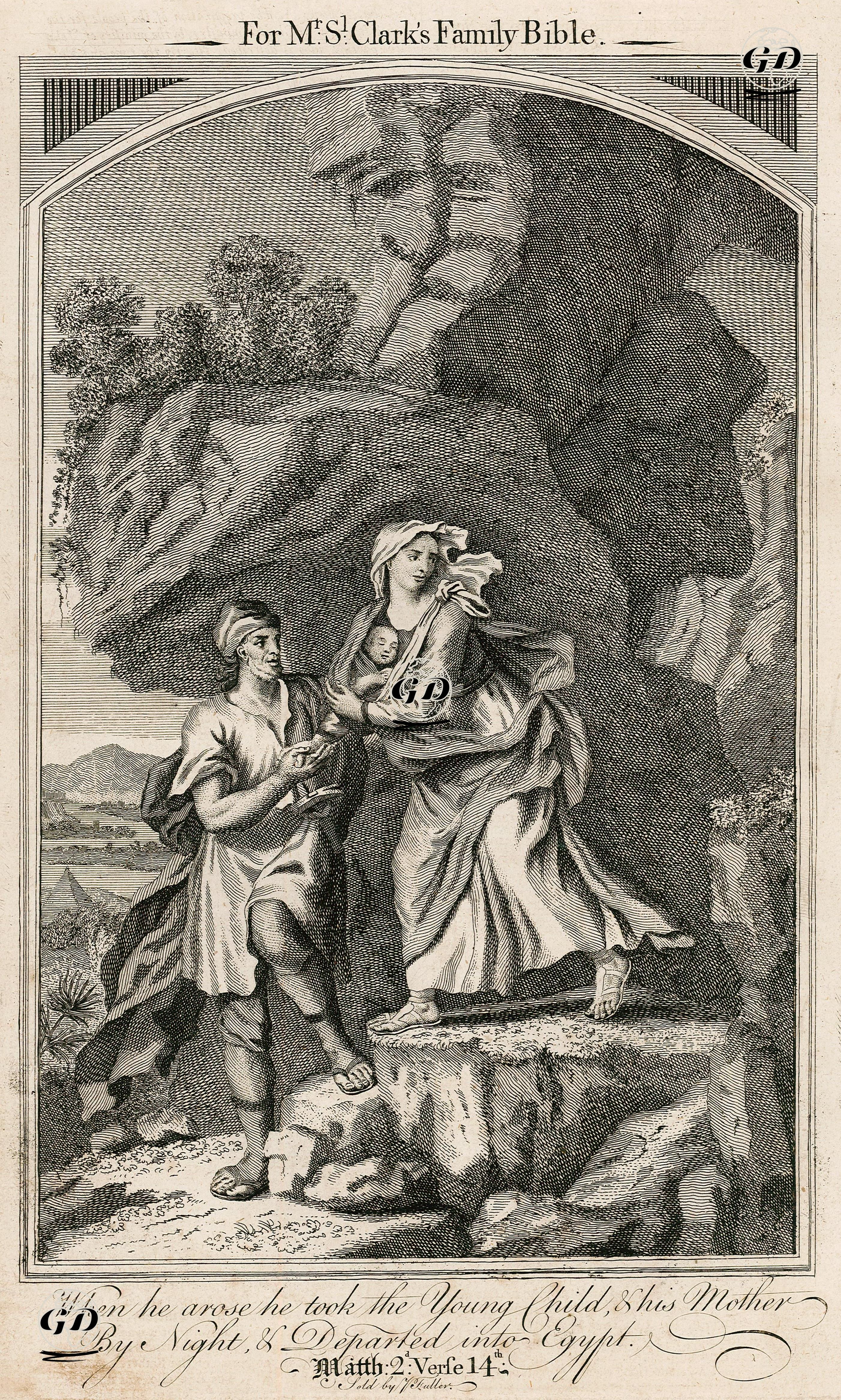 Hazreti İsa'nın Hazreti Yusuf ve Hazreti Meryem ile Beraber Mısır'a Gitmesi, Matthew (Matta), Chapter (Bölüm) II. Verse (Ayet) 14. -  - 1750's