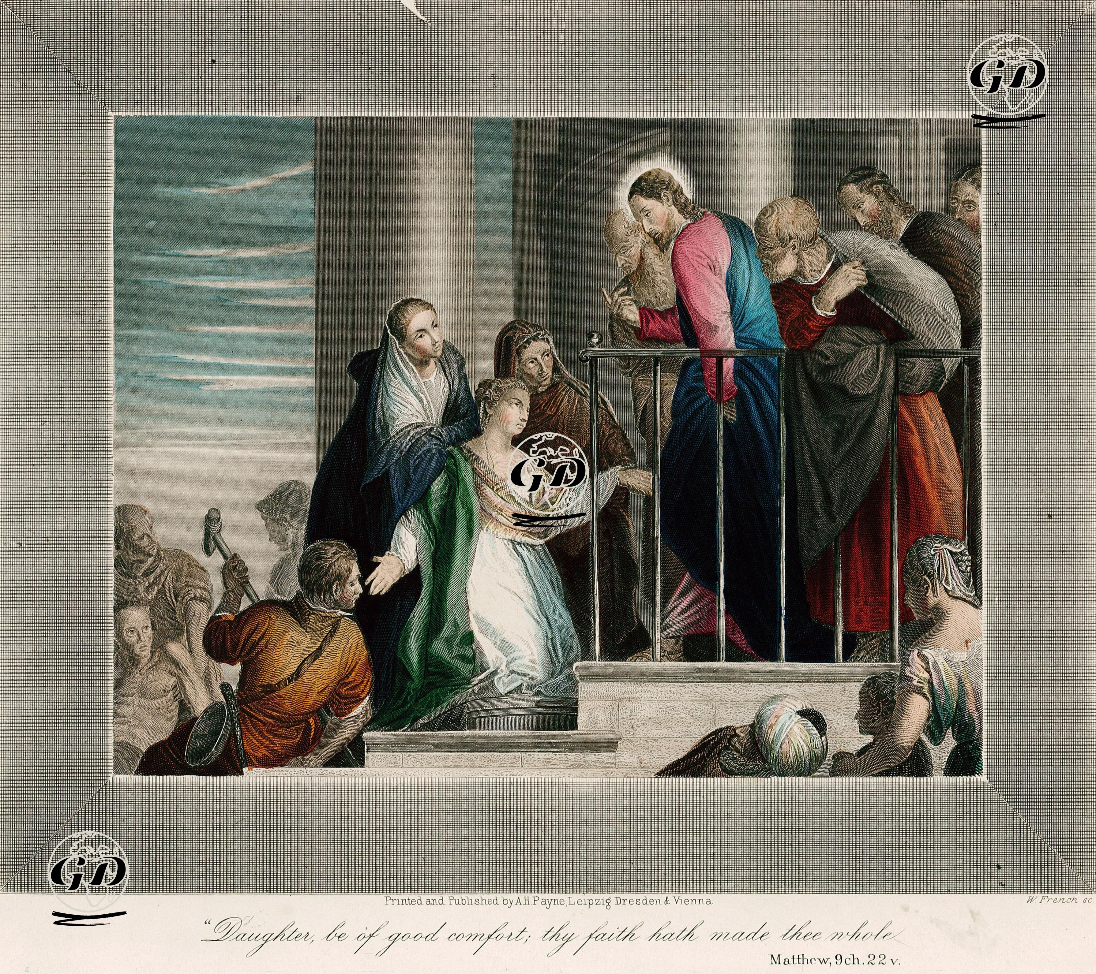 Daughter, Be Of Good Comfort, Thy Faith Hath Made Thee Whole, Matthew 9. Ch. 22 V. -  - 1850's