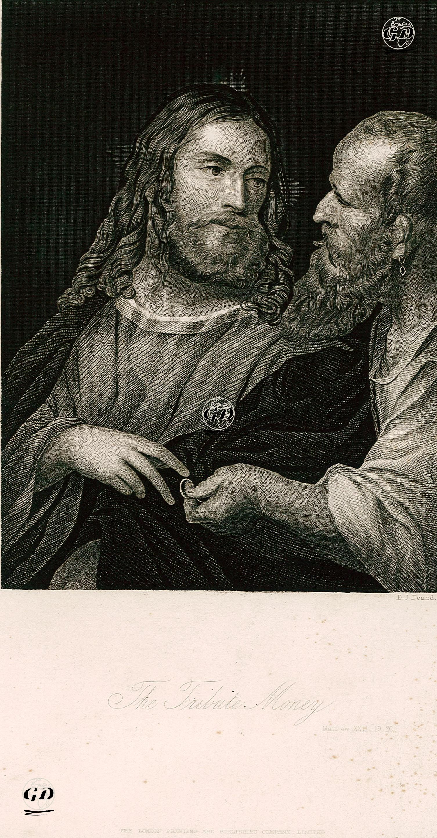 Vergi Parası, Matthew (Matta), Chapter (Bölüm) 22. Verse (Ayet) 19.-20. -  - 1860
