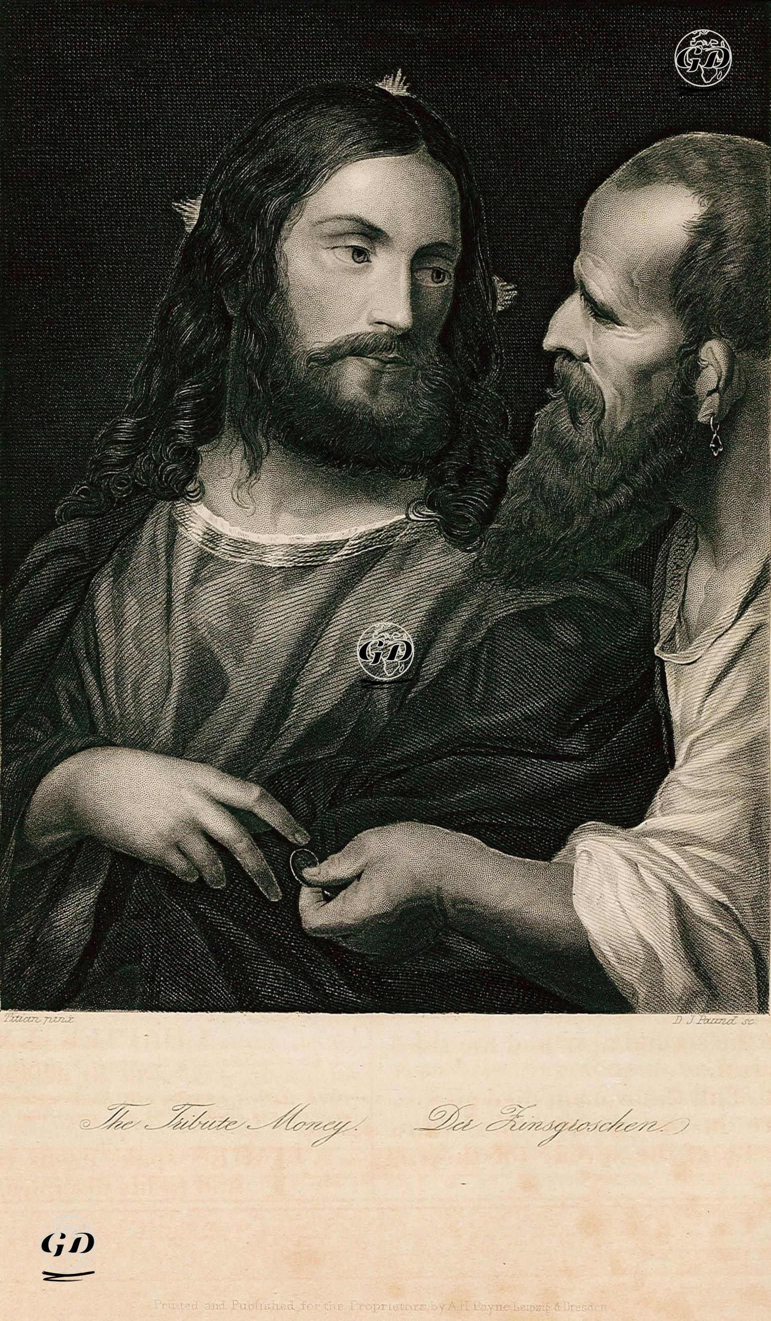 Vergi Parası - Titian (Tiziano Vecellio) (1490-1576) - 1850's