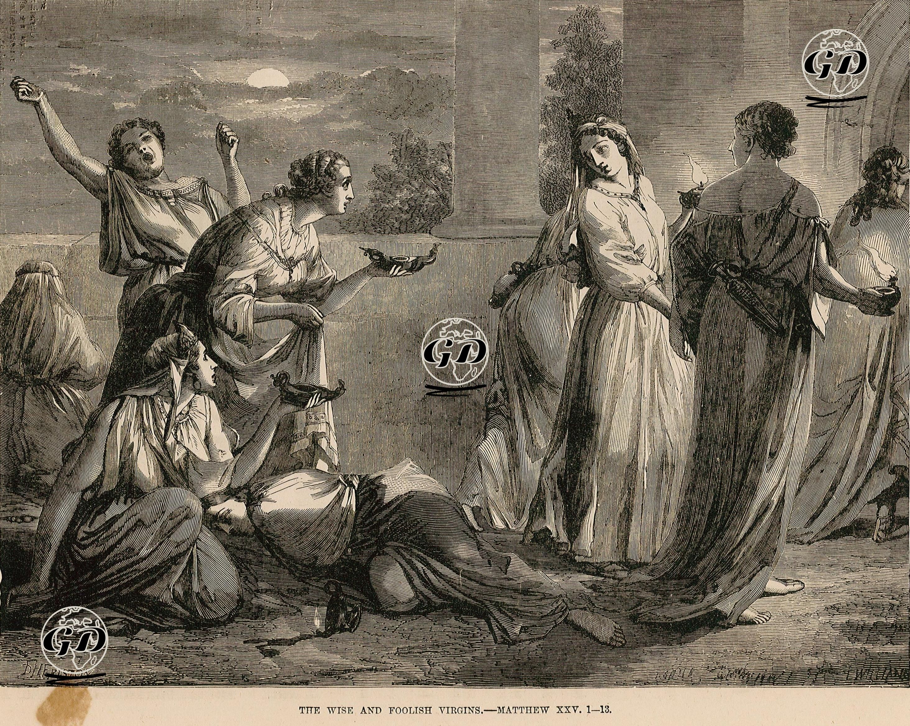 Akıllı Ve Akılsız Bakire Kızlar, Matthew (Matta), Chapter (Bölüm) XXIV. Verse (Ayet) 1.-13. -  - 1860's