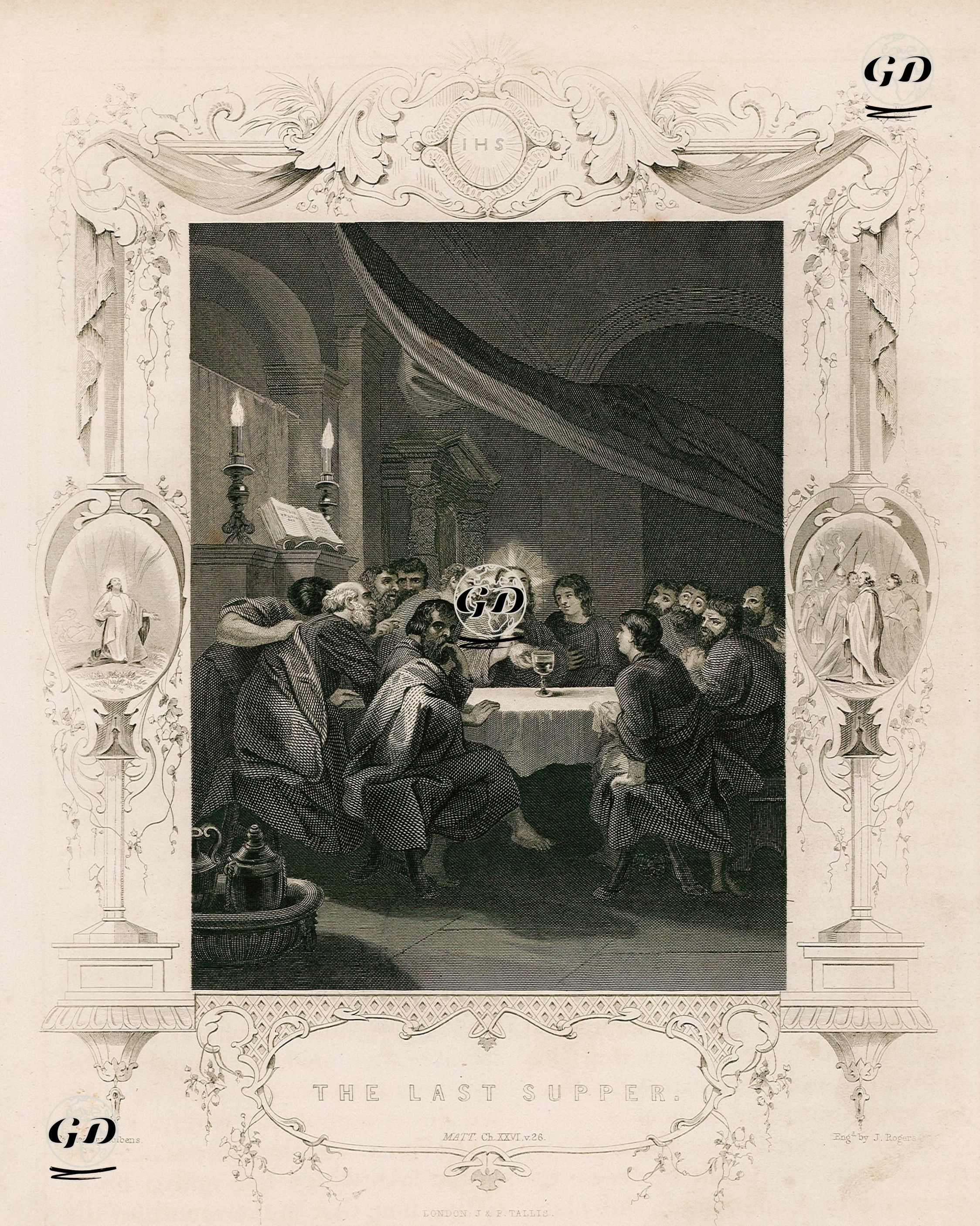 Hazreti İsa'nın Son Akşam Yemeği, Matthew (Matta), Chapter (Bölüm) 26. Verse (Ayet) 26. - Peter Paul Rubens(1577-1640) - 1845