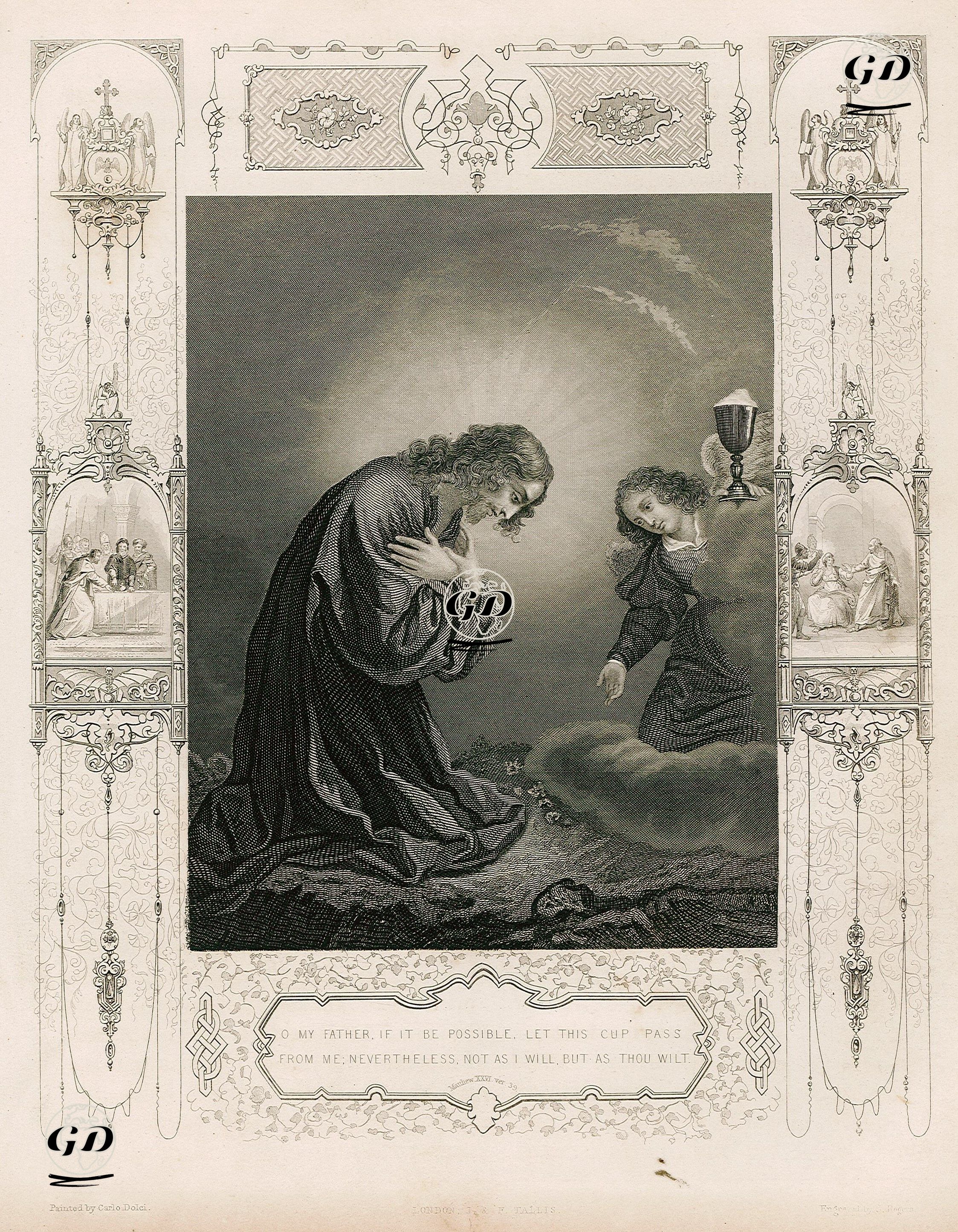 Hazreti İsa'nın Kasenin Kendinden Uzaklaştırılmasını İstemesi, Matthew (Matta), Chapter (Bölüm) 26. Verse (Ayet) 39. - Carlo Dolci (1616-1687) - 1845