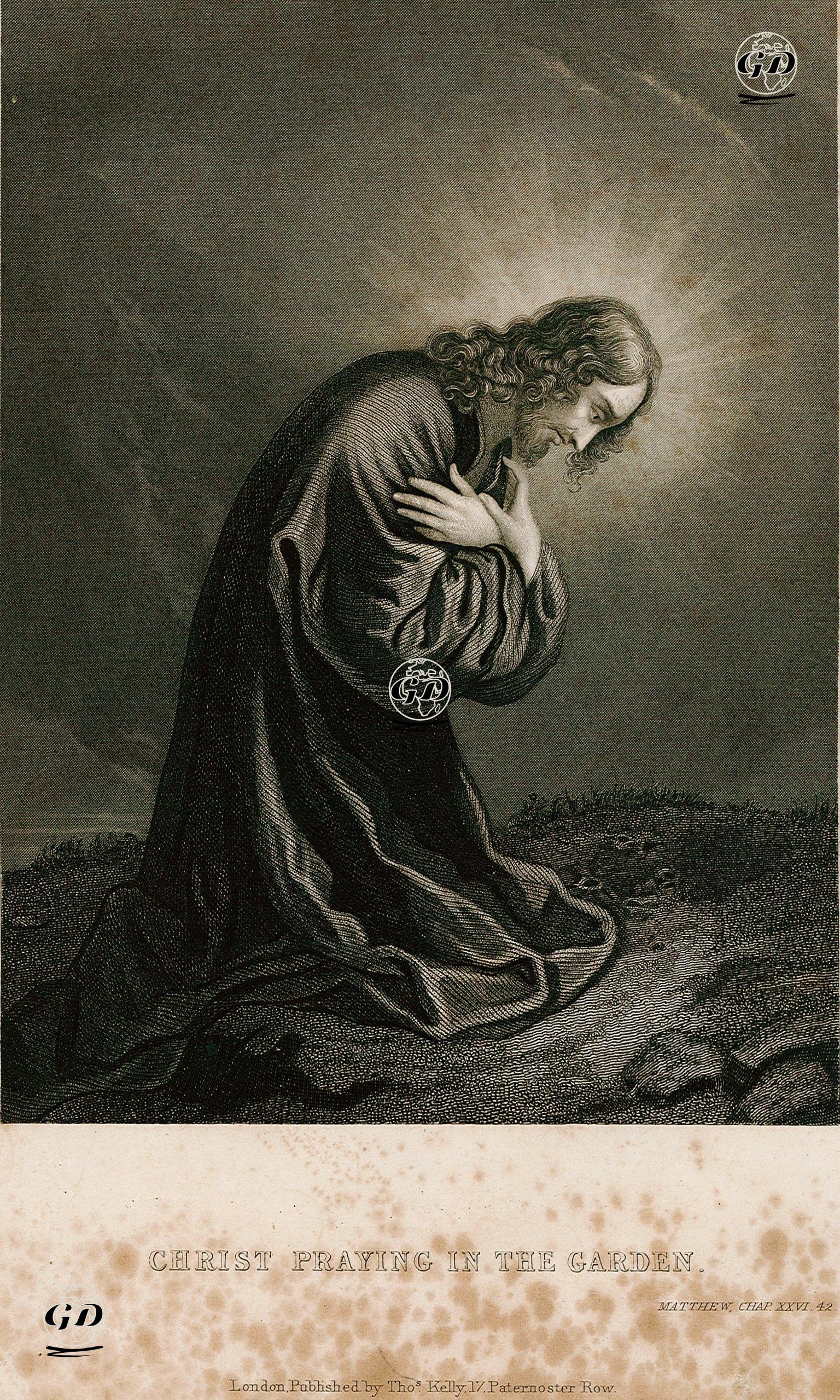 Hazreti İsa'nın Bahçede Dua Etmesi, Matthew (Matta), Chapter (Bölüm) 26. Verse (Ayet) 42.  -  - 1820's