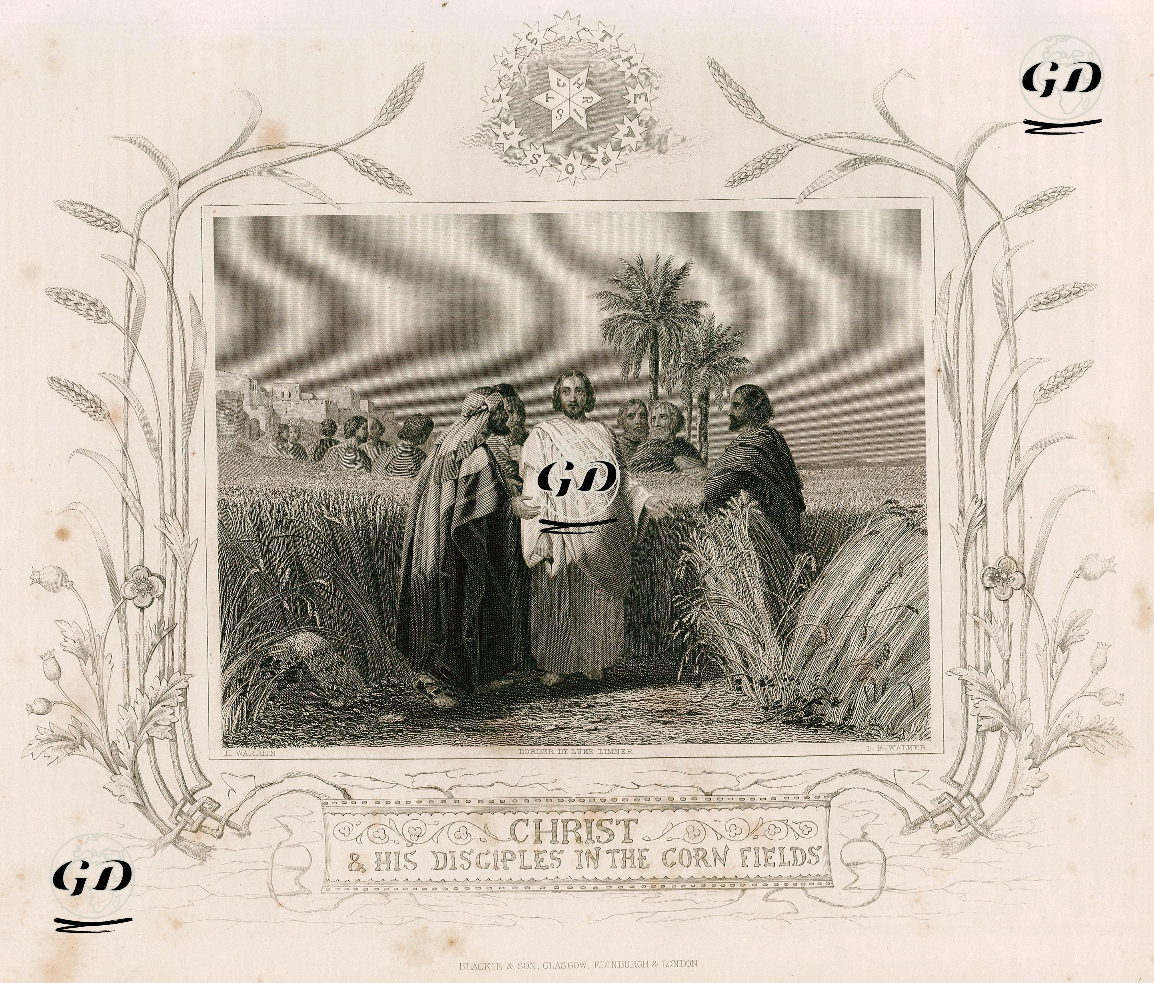 Christ & Disciples In The Corn Fields - Henry Warren (1794-1879)-Luke Limner (1822-1912) - 1864