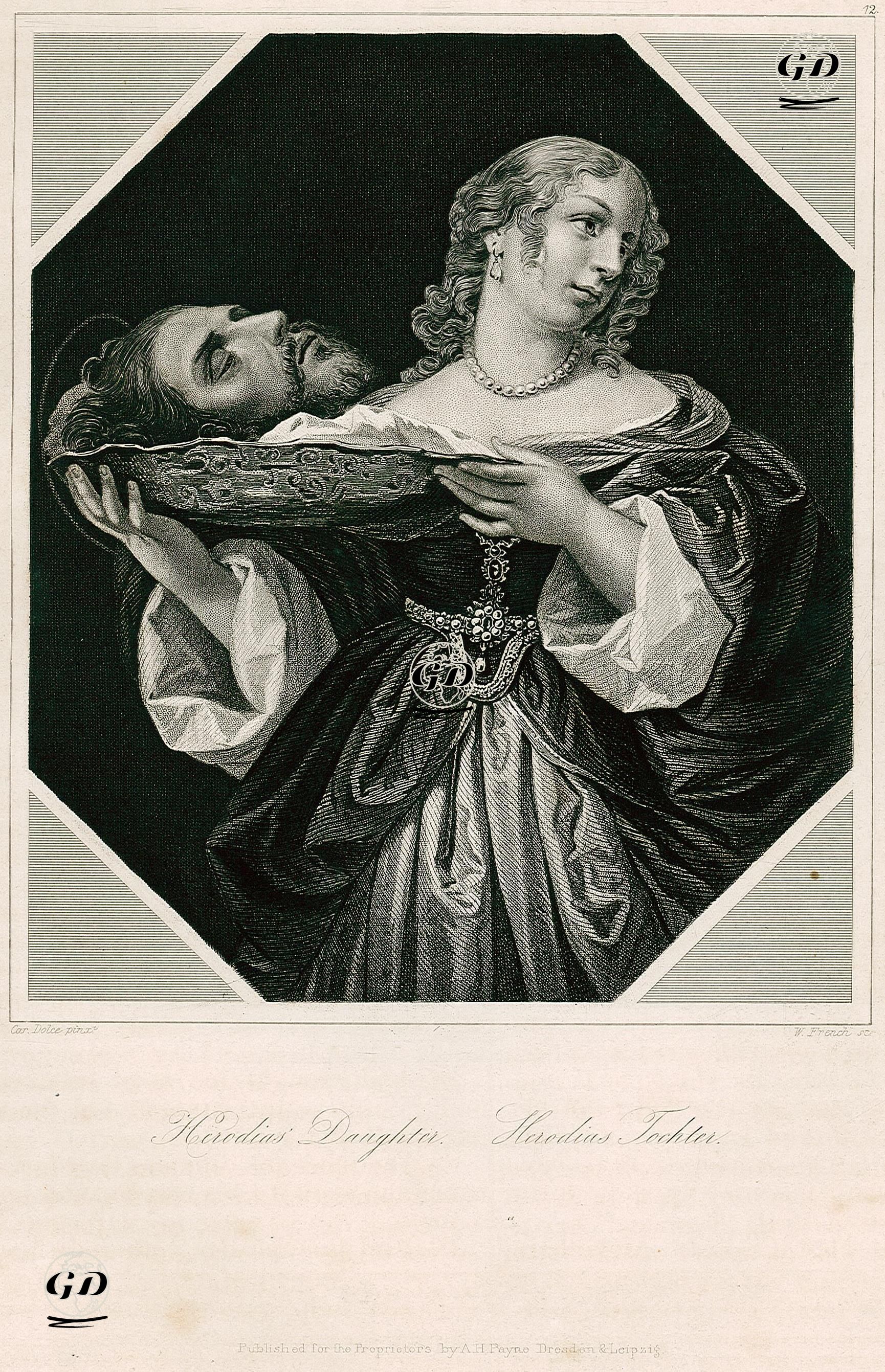 Hirodiyanın Kızı ve Hazreti Yahya'nın Tepsideki Kesilmiş Başı - Carlo Dolci (1616-1687) - 1850's