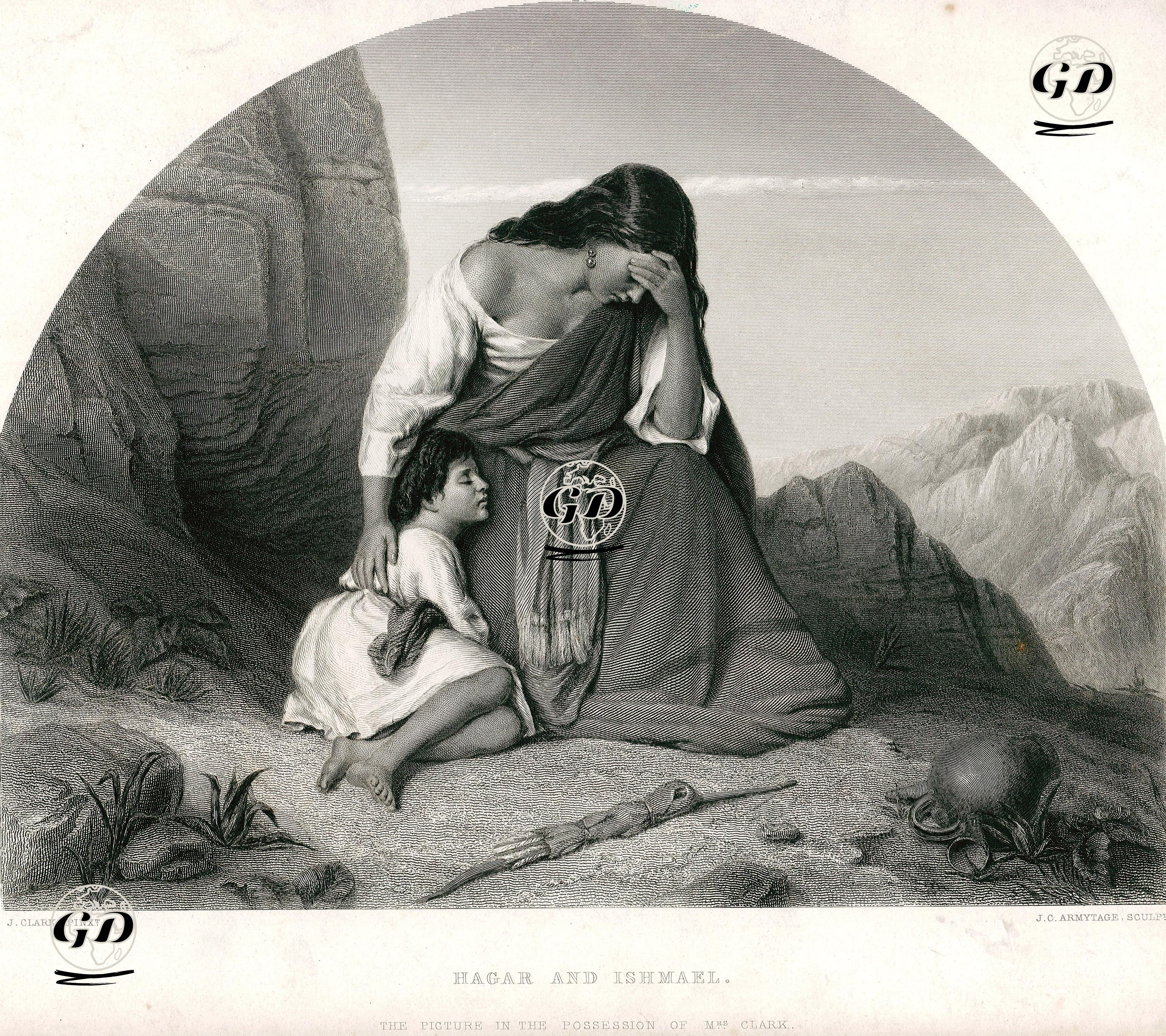 Hazreti Hacer Ve Hazreti İsmail, Genesis (Diriliş), Chapter (Bölüm) 21. Verse (Ayet) 14-22 - J.Clark - 1863