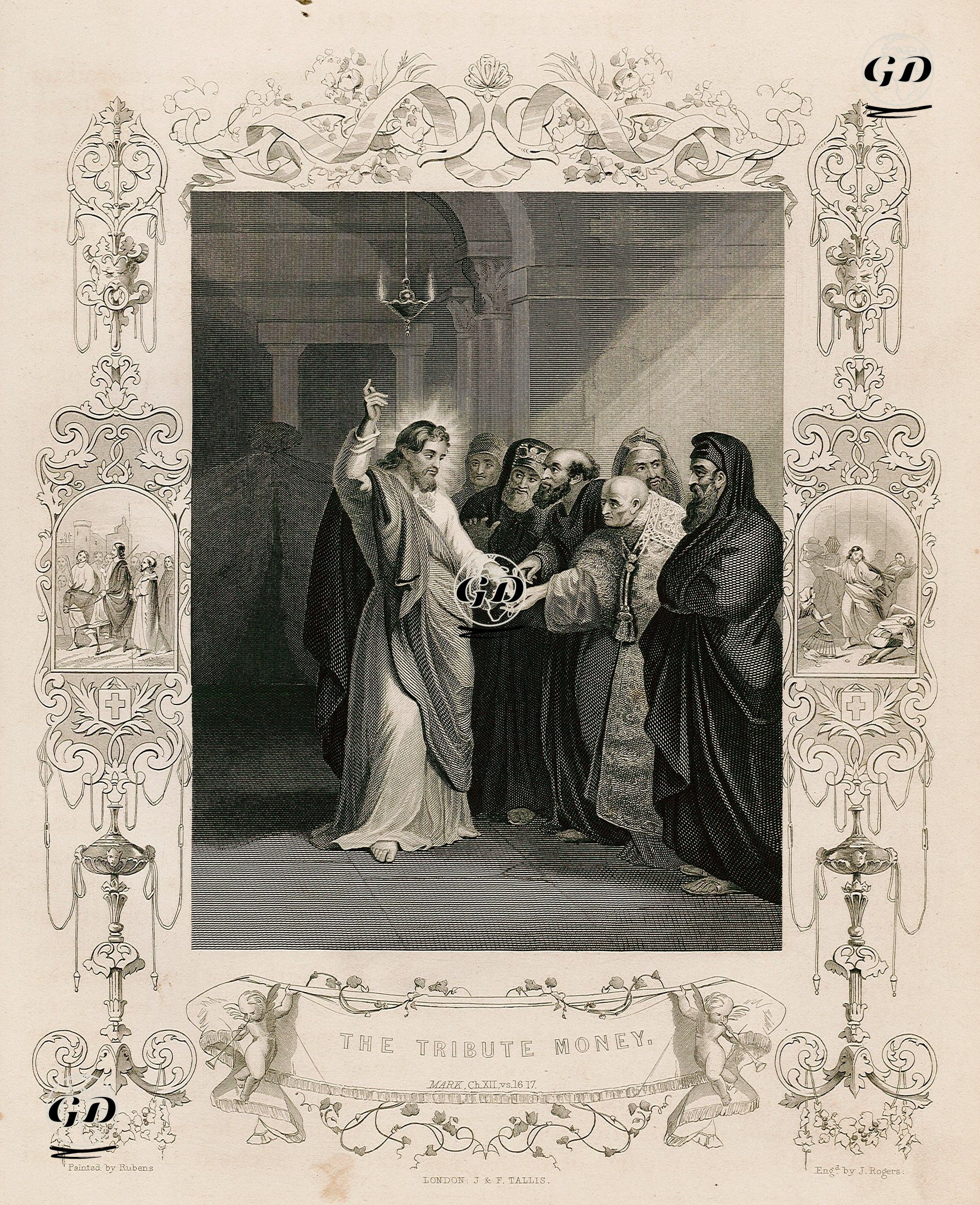 Vergi Parası, Mark (Markos), Chapter (Bölüm) 12. Verse(Ayet) 16.17. - Peter Paul Rubens(1577-1640) - 1845