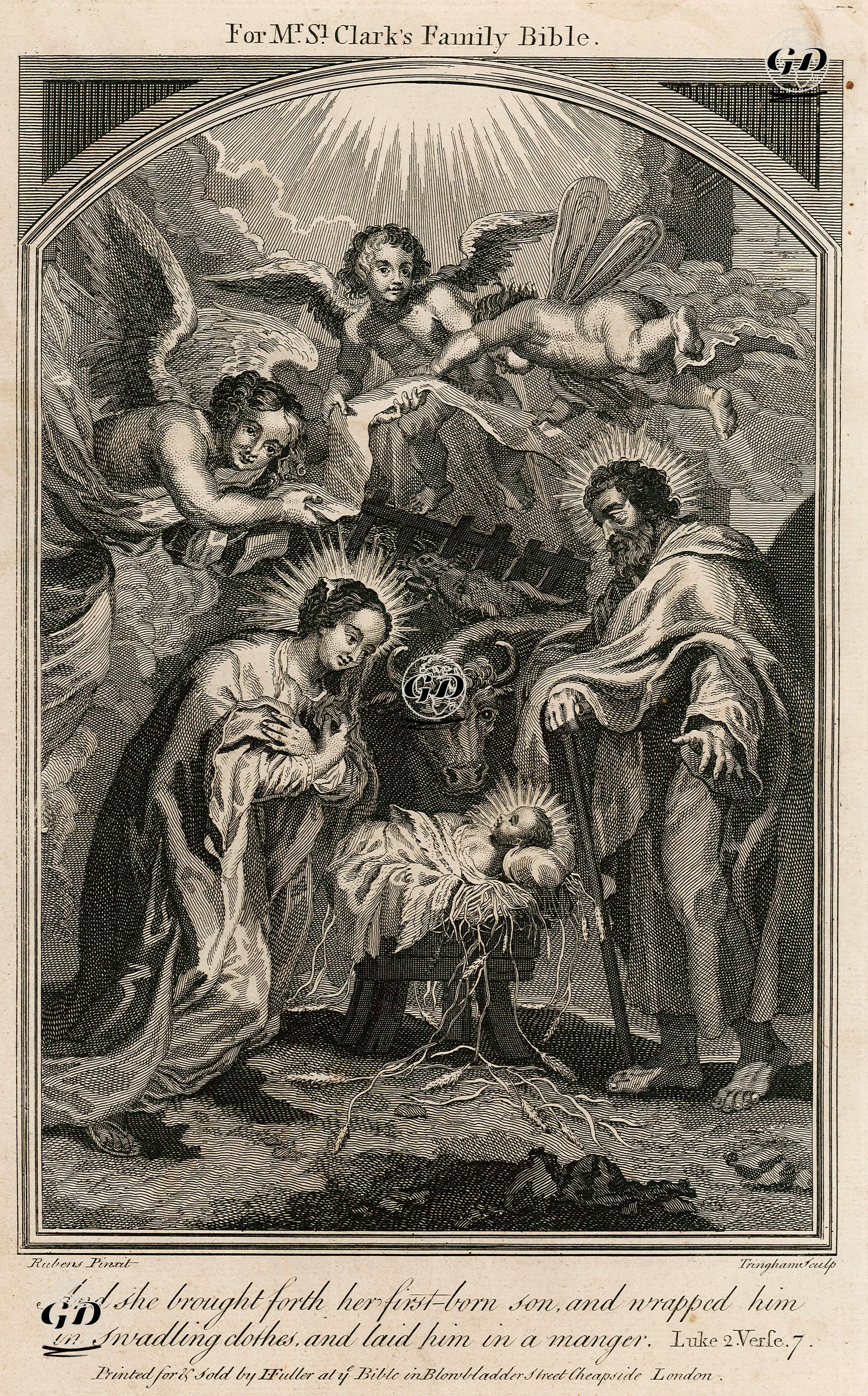 Hazreti Meryem'in Oğlunu Doğurması, Luke (Luka), Chapter (Bölüm) 2. Verse (Ayet) 7. - Peter Paul Rubens(1577-1640) - 1750's