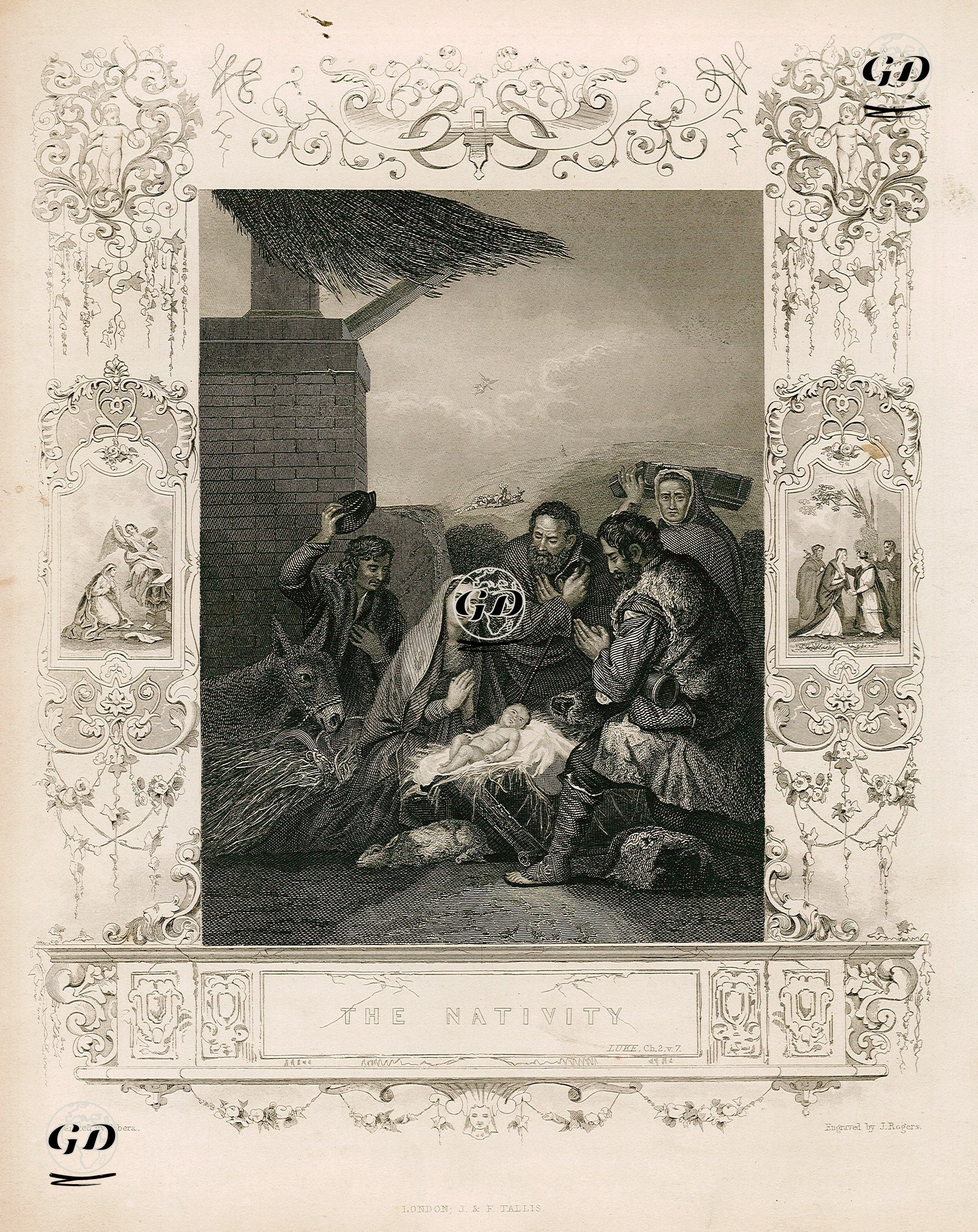 Hazreti İsa'nın Doğumu, Luke (Luka), Chapter (Bölüm) 2. Verse (Ayet) 7. - Jusepe de Ribera(1591-1652) - 1845