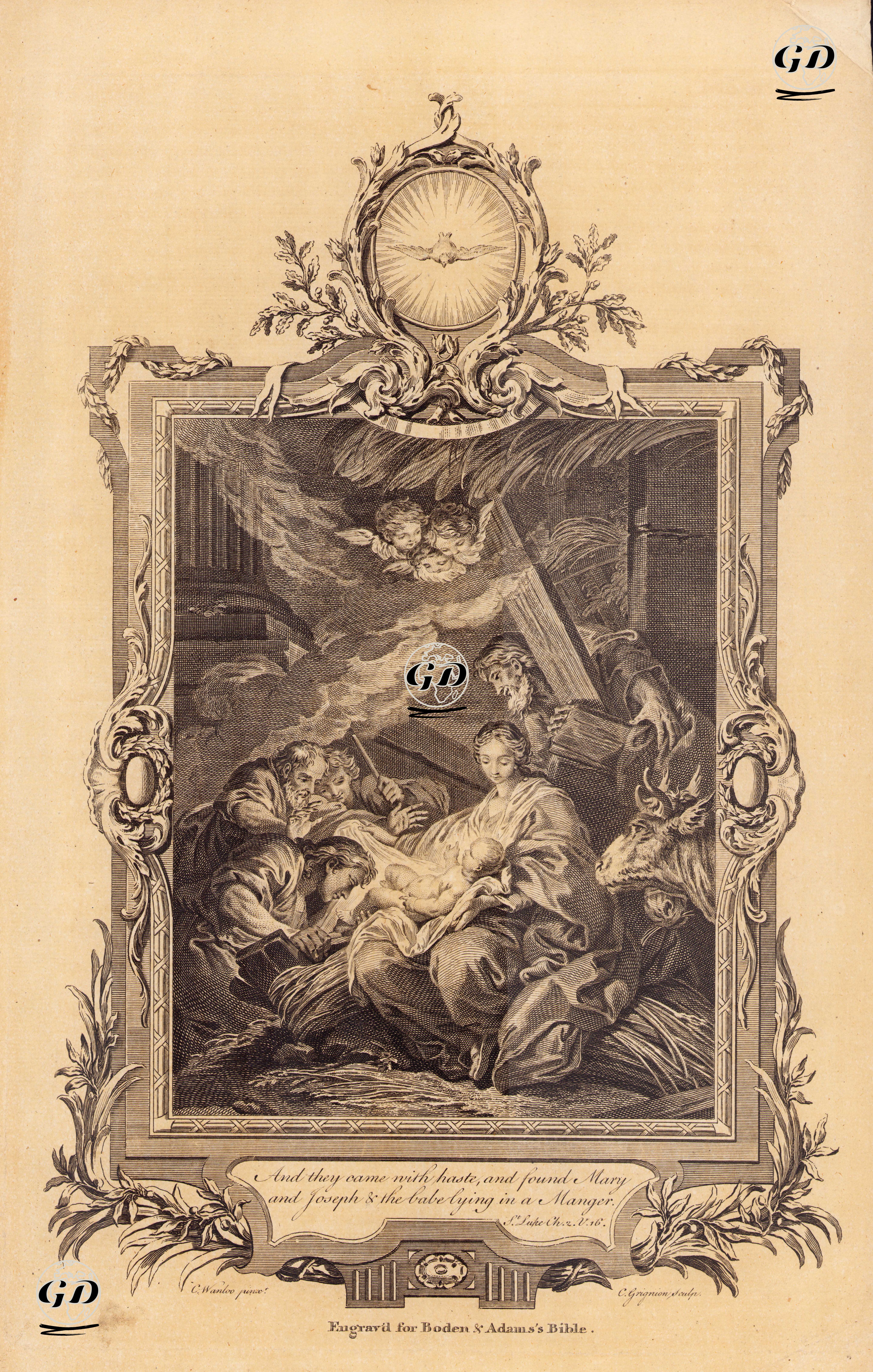 And They came With Haste And Found Mary And Joseph & The Babe lying In A Manger, St.Luke Ch. 2. V. 16. - Charles Andre Van Loo (1705-1765) - 1769