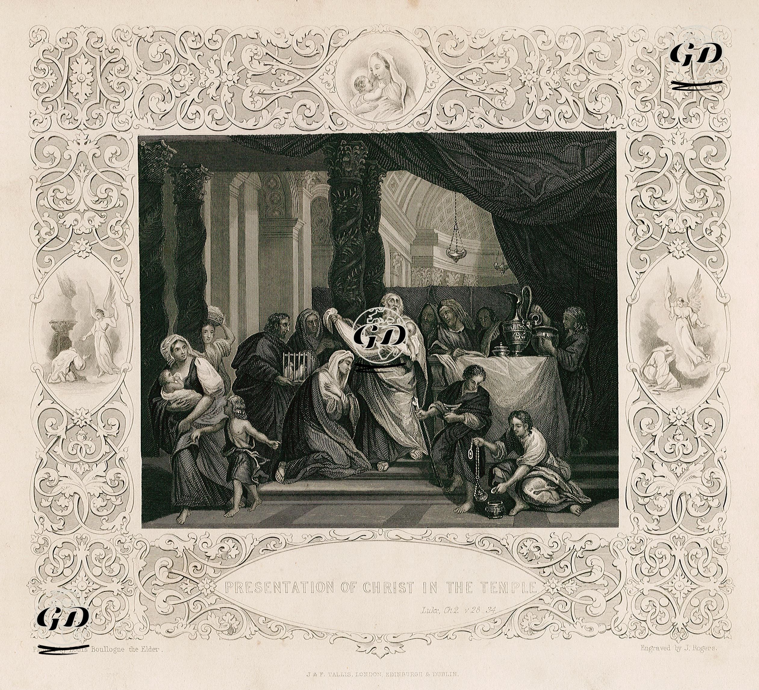 Presentation Of Christ In The Temple, Luke, Ch. 2. V. 28-34. - Louis de Boullogne (1654-1733) - 1845