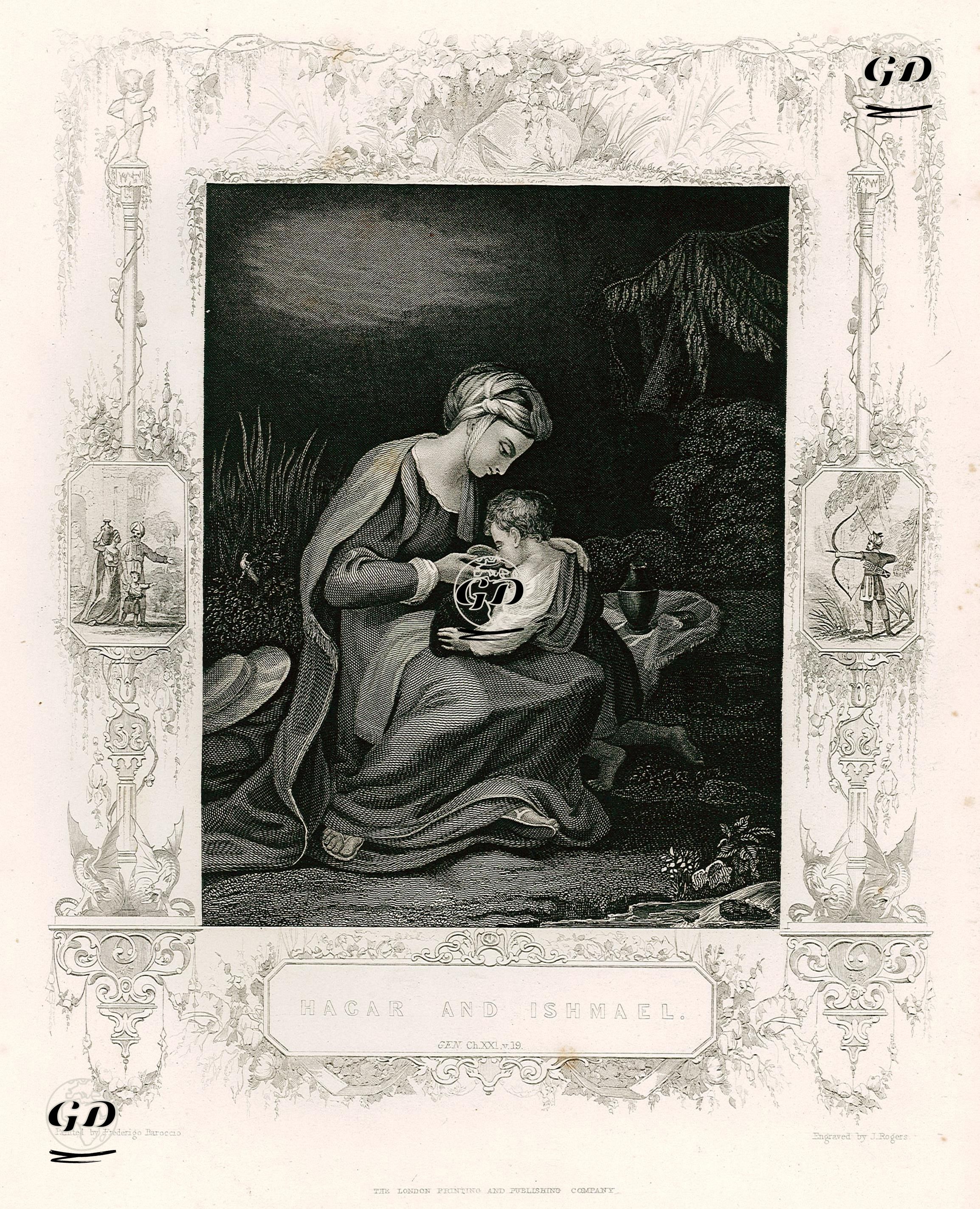 Hagar And Ishmael, Gen. Ch. XXI. V. 19 - Frederigo Baroccio (1535-1612) - 1830's