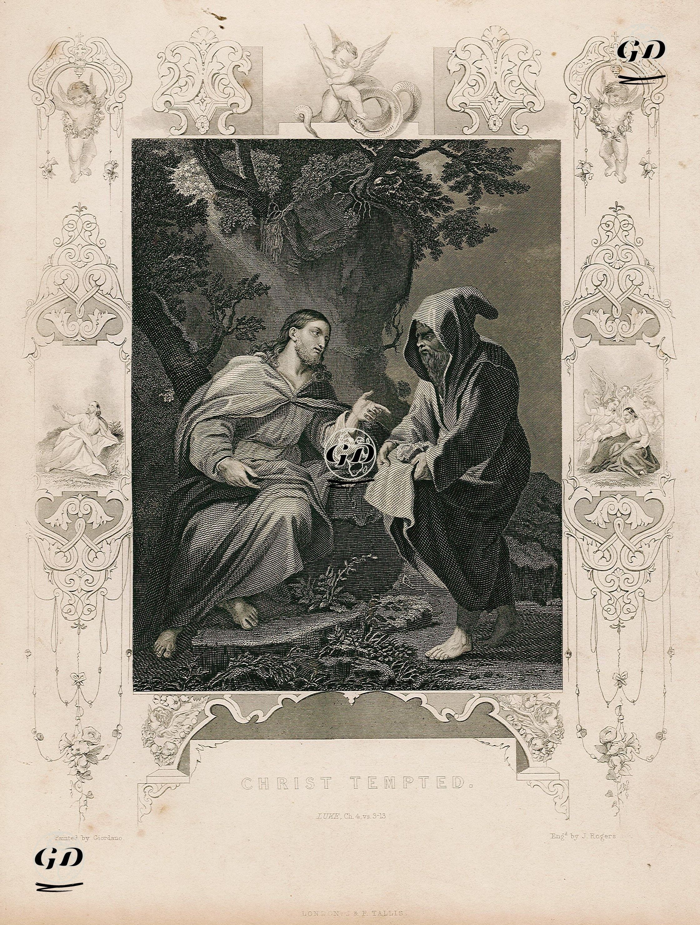 Christ Tempted, Luke, Ch. 4. Vs. 3-13. - Luca Giordano(1634-1705) - 1845