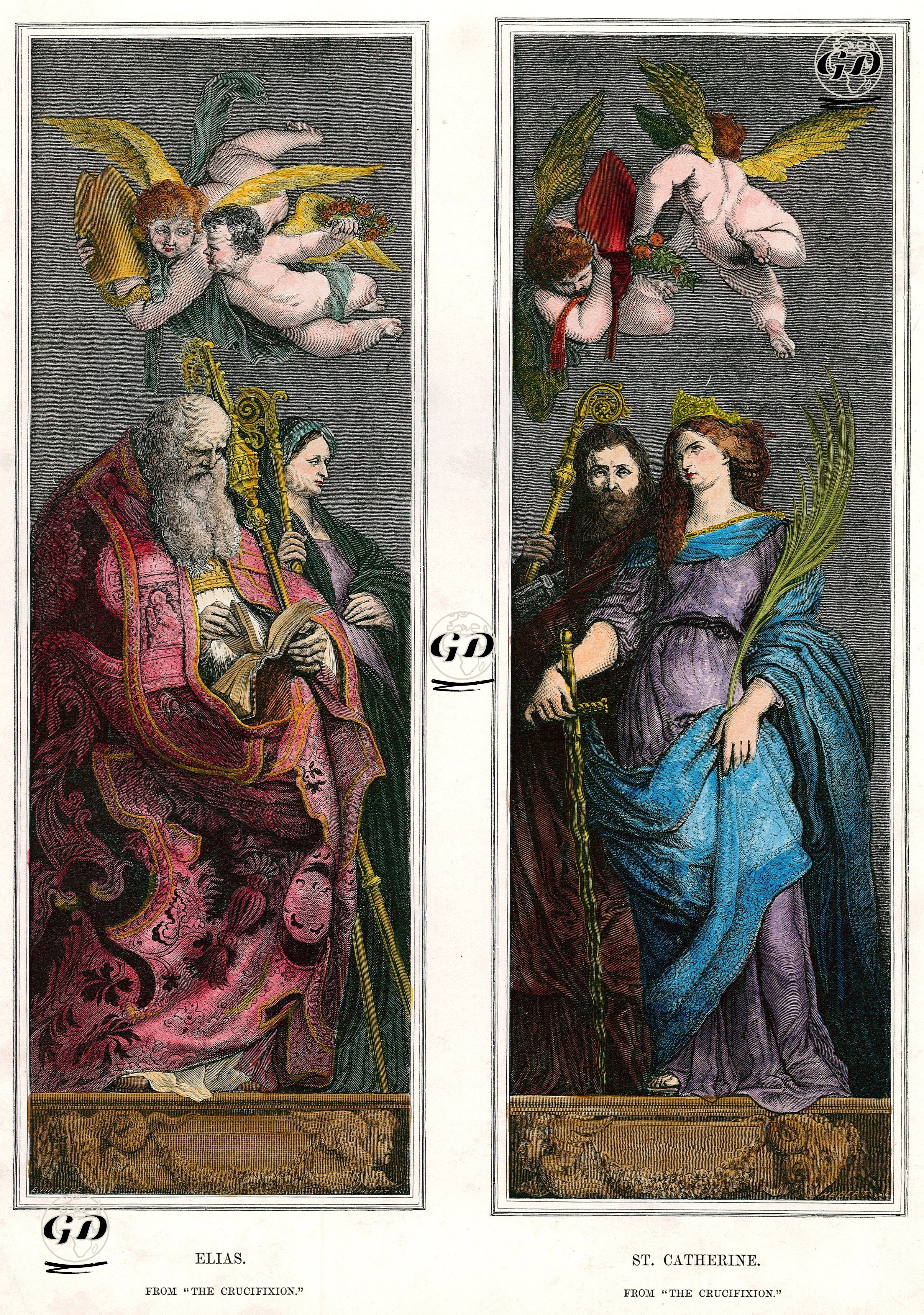 Elias From The Crucifixion - St.Catherine From The Crucifixion - Peter Paul Rubens(1577-1640) - 1862