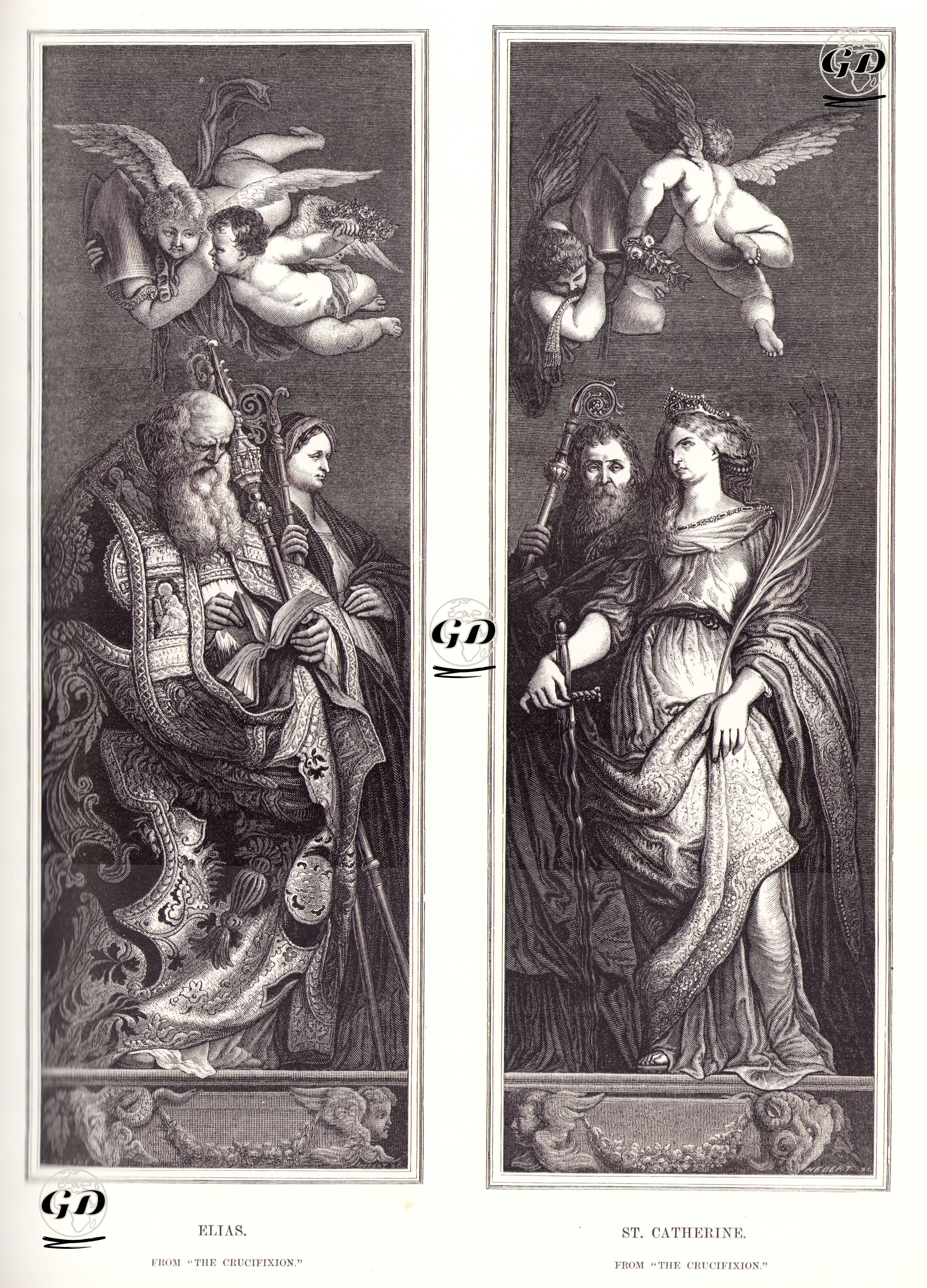 Elias From The Crucifixion - St.Catherine From The Crucifixion - Peter Paul Rubens(1577-1640) - 1862