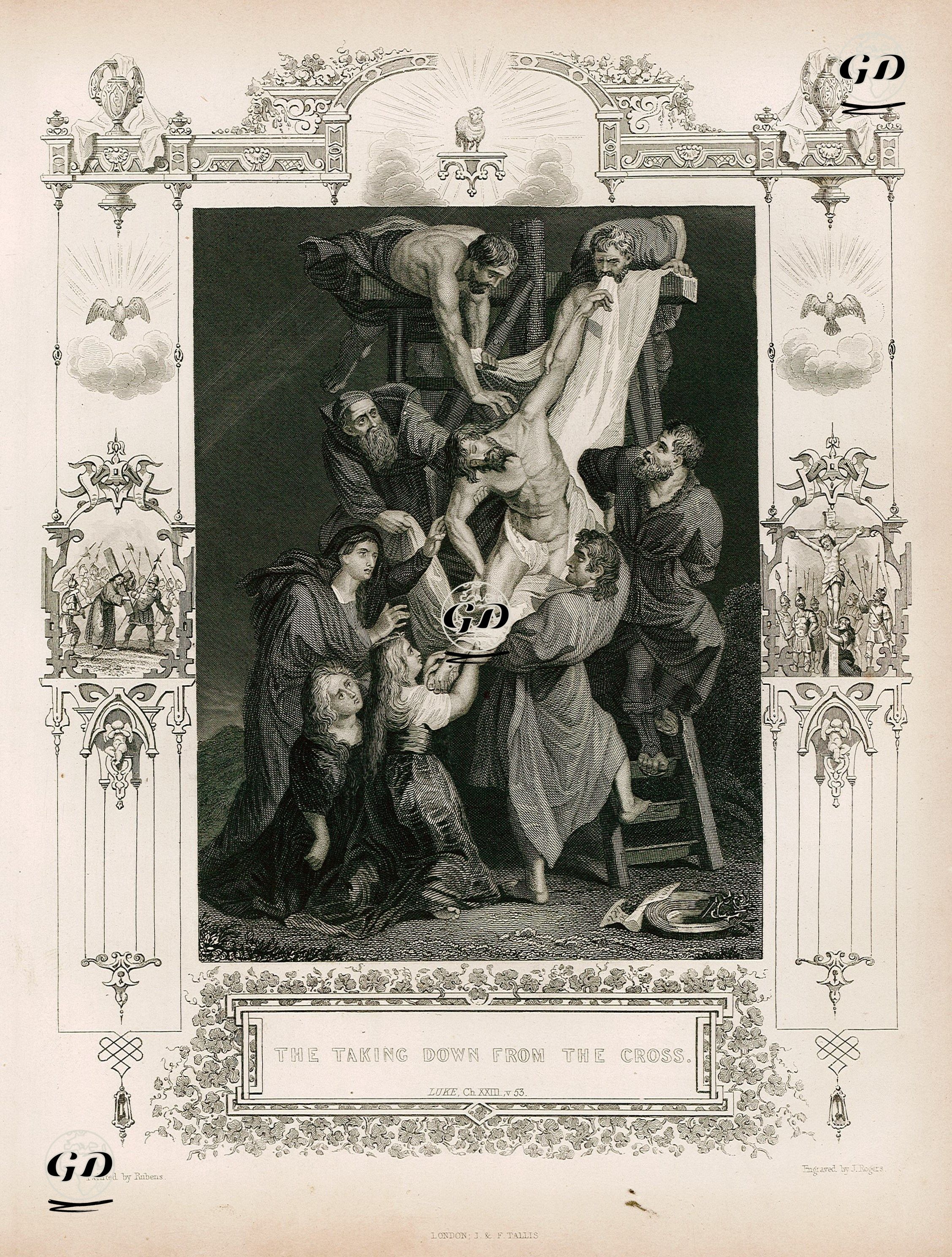 The Taking Down From The Cross, Luke, Ch. XXIII. V.53. - Peter Paul Rubens(1577-1640) - 1845