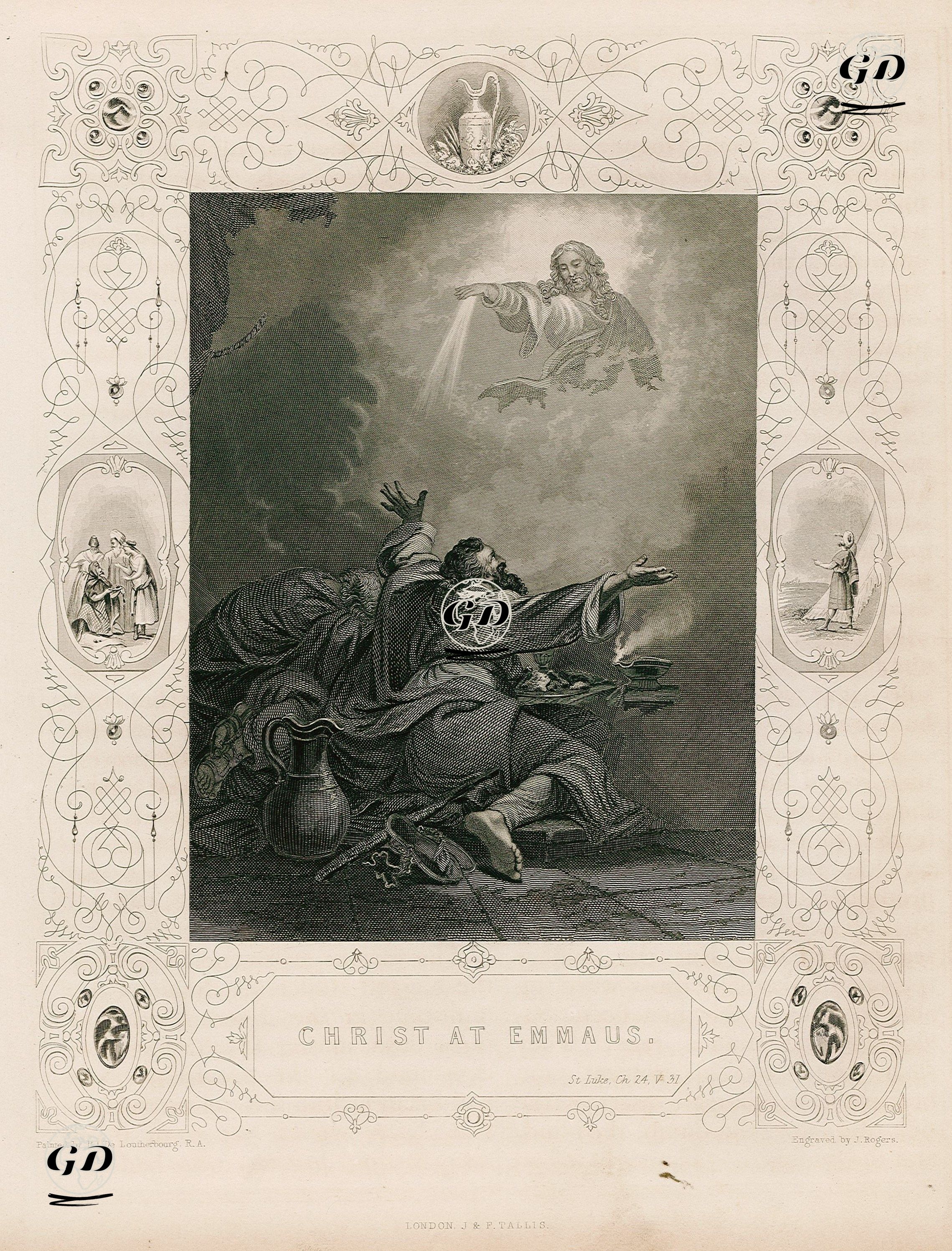 Hazreti İsa'nın Emmaus'daki Akşam Yemeği, Luke (Luka), Chapter (Bölüm) 24. Verse (Ayet) 31. - Philip James de Loutherbourg (1740-1812) - 1845