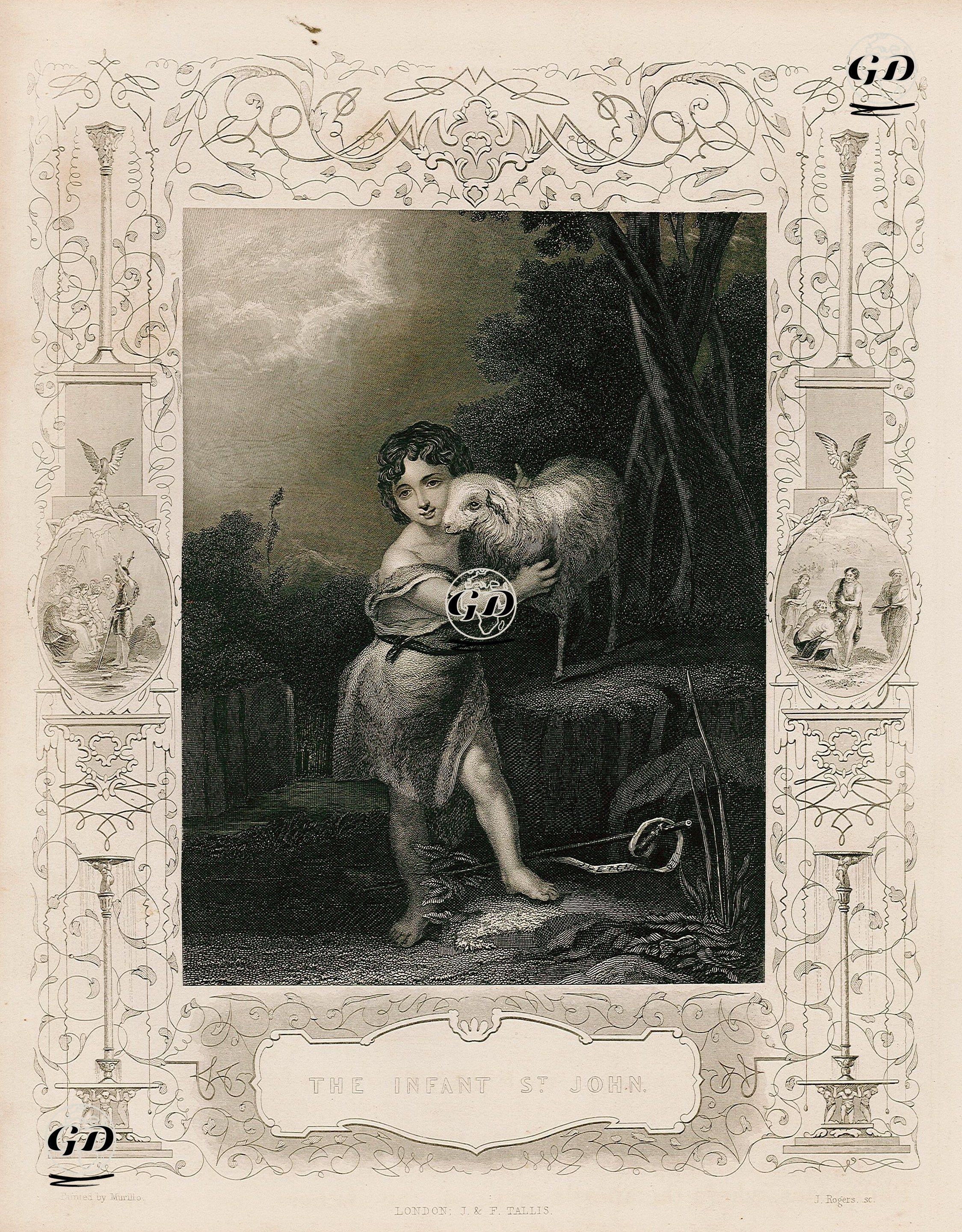 Çocuk Yuhanna (Aziz John) Ve Kuzu - Bartolome Esteban Morillo (1617-1682) - 1845